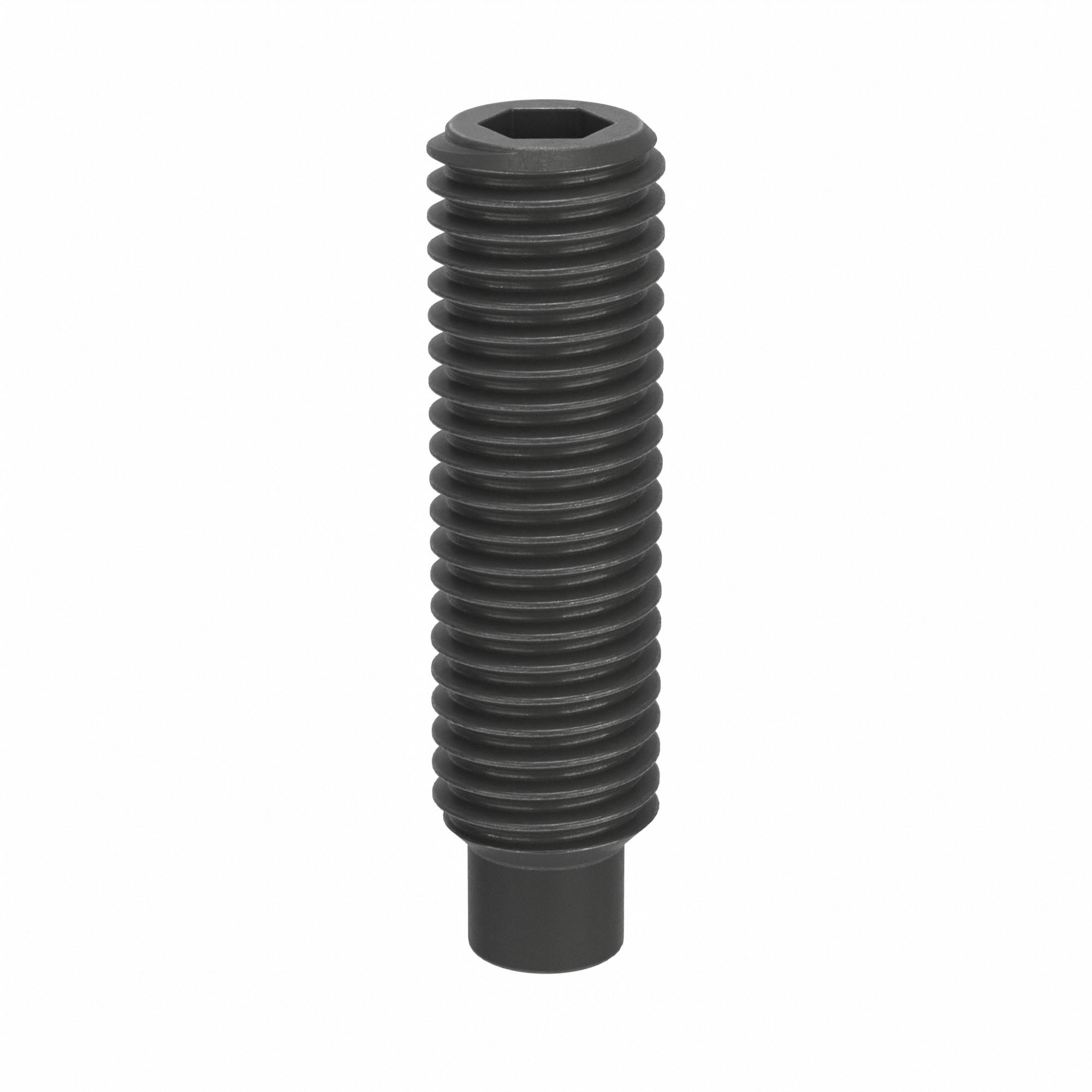 Socket Set Screw: M12x1.75 Thread Size, 45 mm Overall Lg, Dog pt, Steel, Black Oxide, Socket, 50 PK