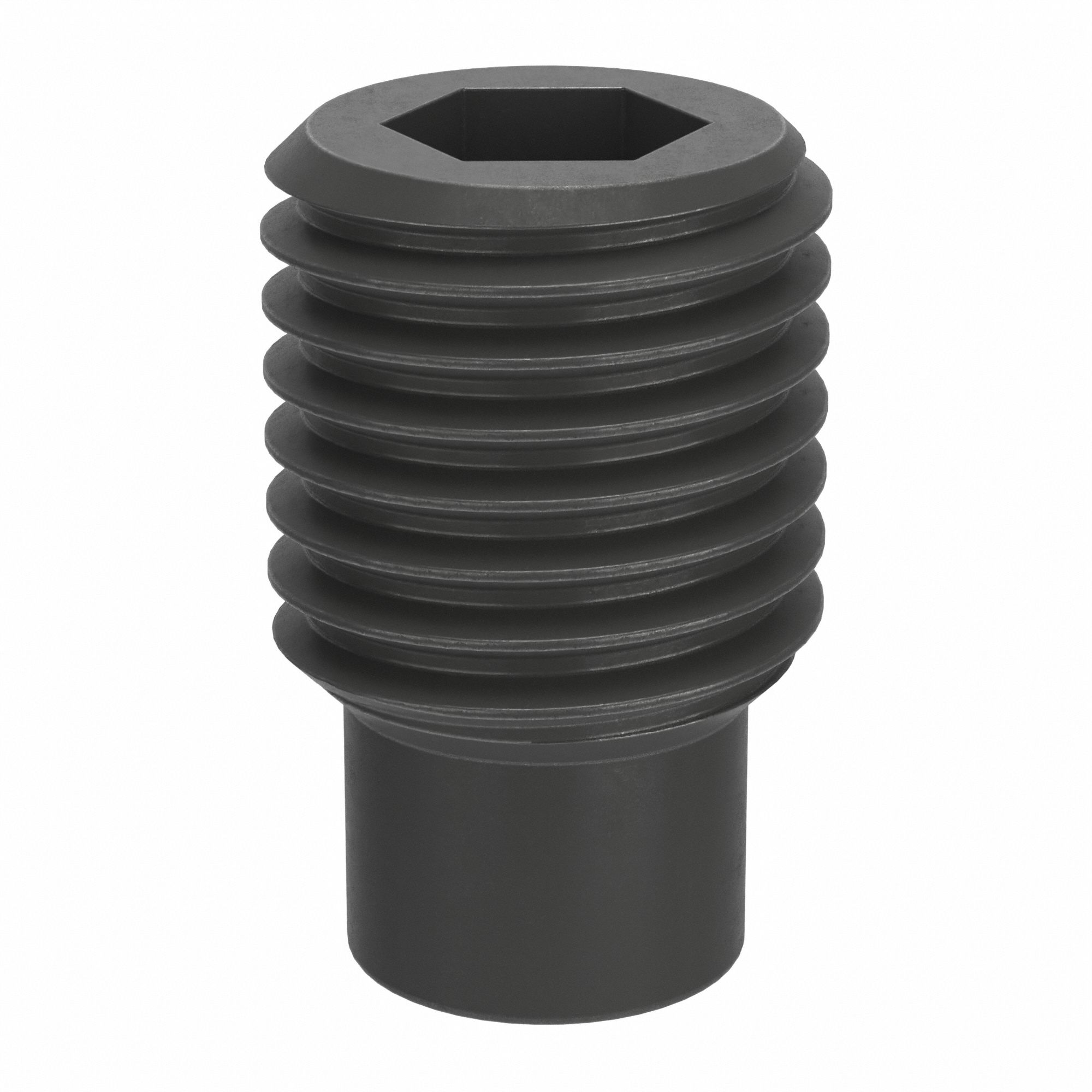 Socket Set Screw: M16x2 Thread Size, 25 mm Overall Lg, Dog pt, Steel, Black Oxide, Socket, 25 PK
