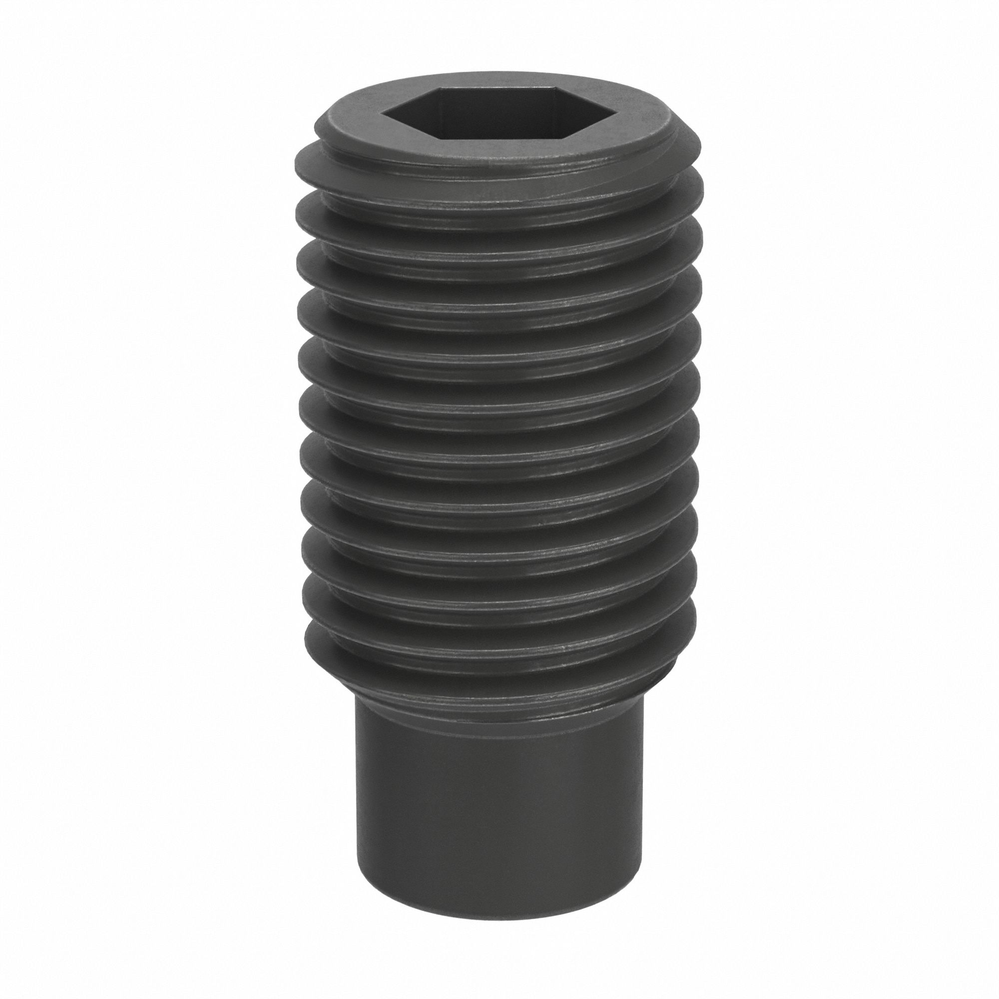Socket Set Screw: M20x2.5 Thread Size, 40 mm Overall Lg, Dog pt, Steel, Black Oxide, Socket, 5 PK