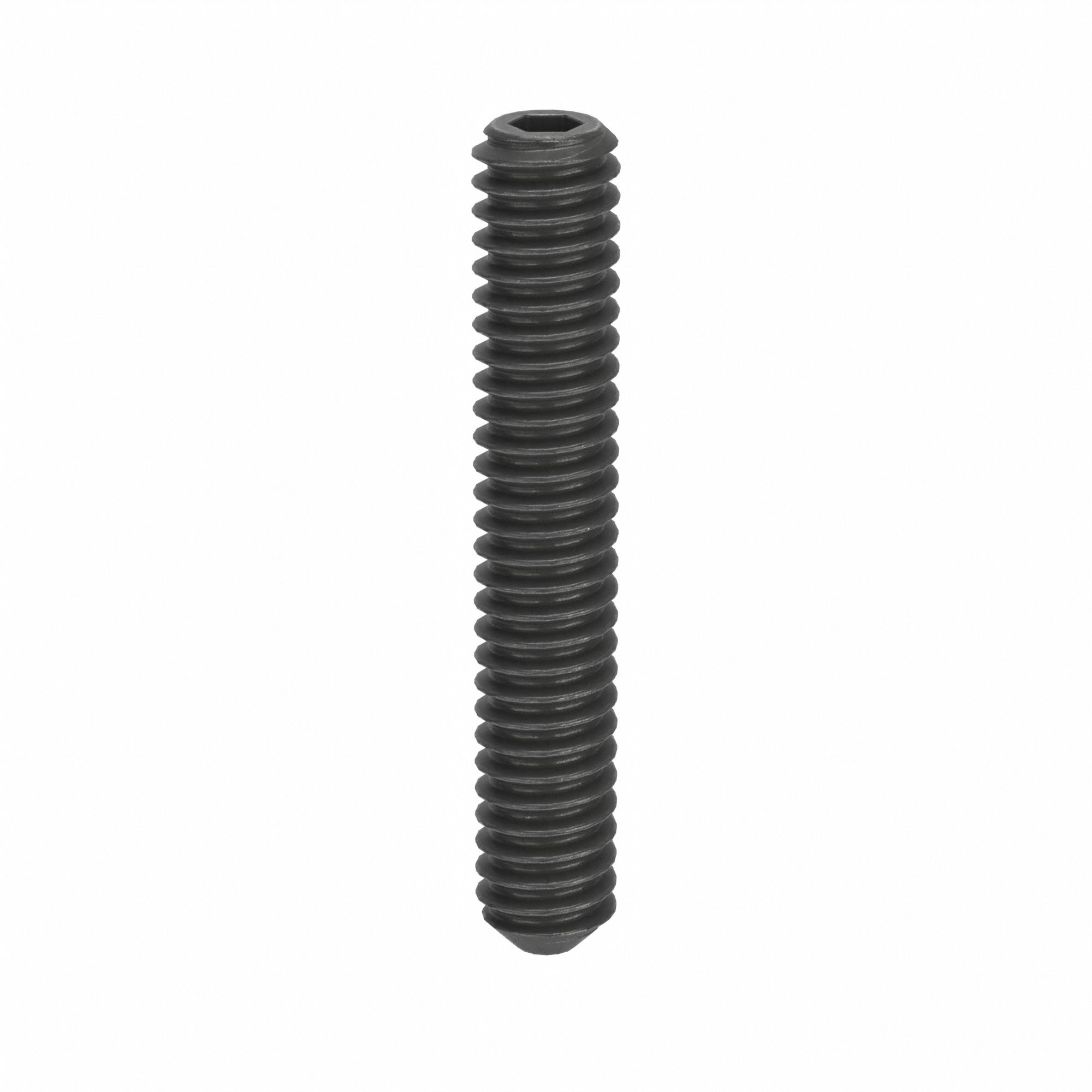 Socket Set Screw: M2x0.4 Thread Size, 12 mm Overall Lg, Cup pt, Steel, Black Oxide, Socket, 100 PK