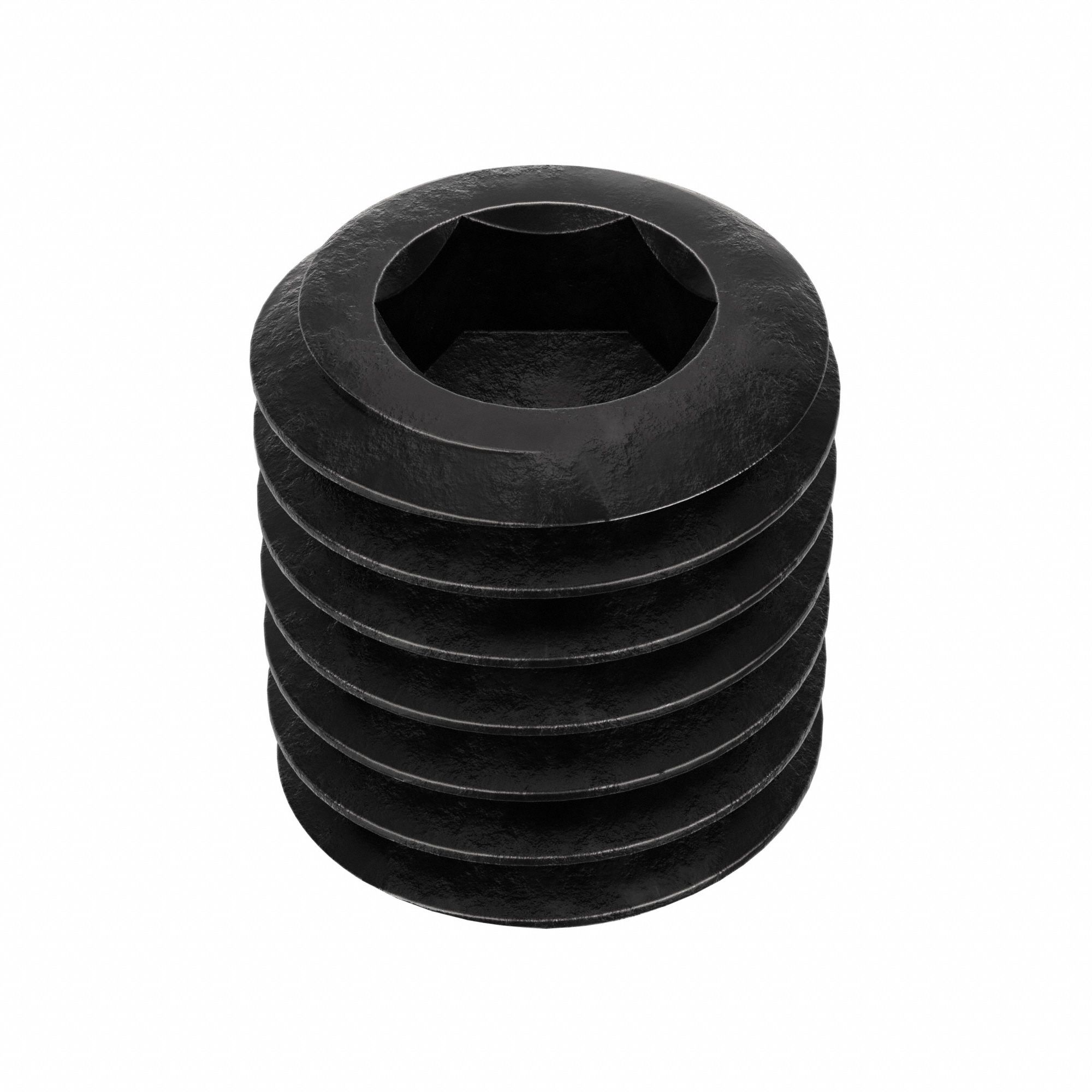 Socket Set Screw: M10x1.5 Thread Size, 12 mm Overall Lg, Cup pt, Steel, Black Oxide, Socket, 50 PK