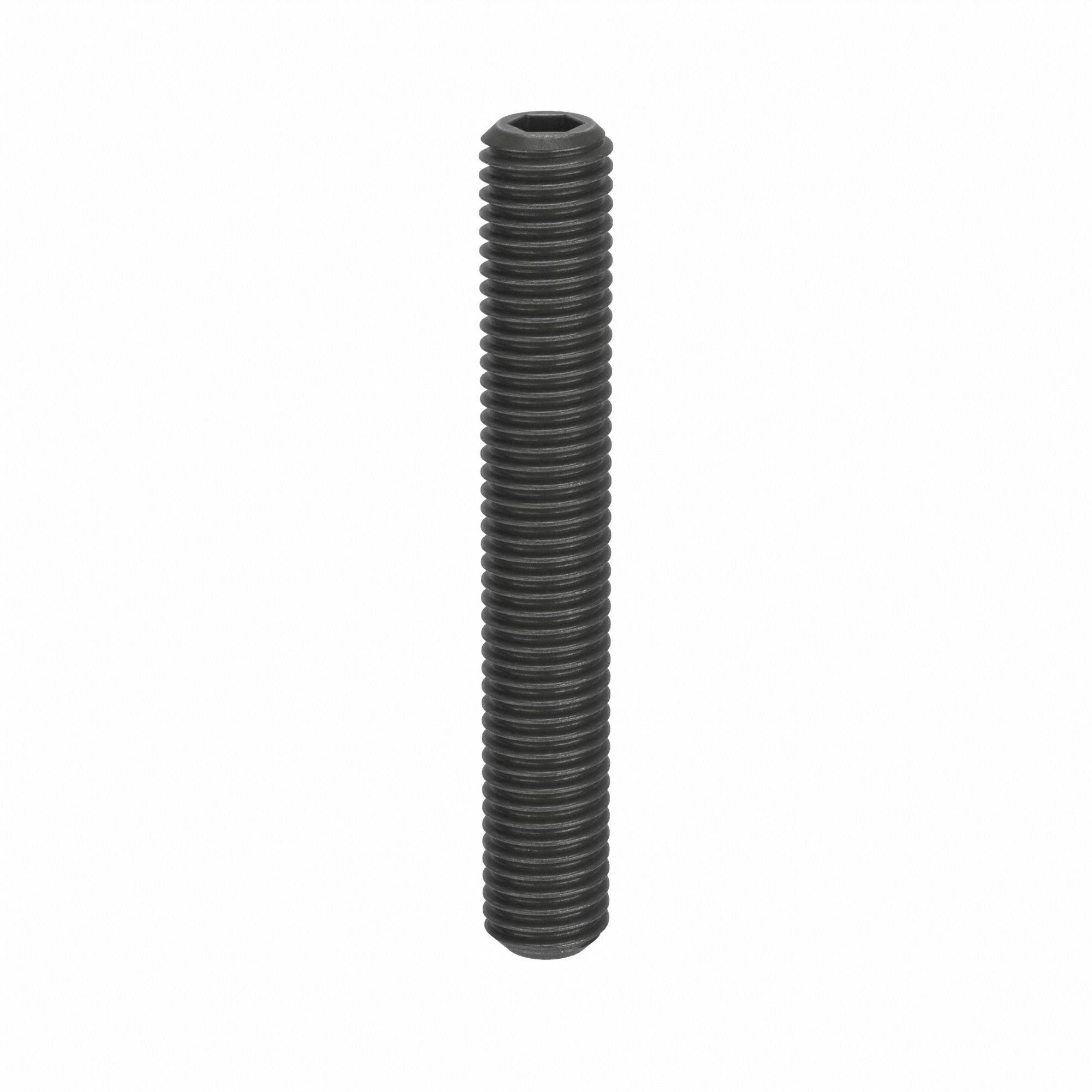 Socket Set Screw: M12x1.75 Thread Size, 80 mm Overall Lg, Cup pt, Steel, Black Oxide, Socket, 50 PK