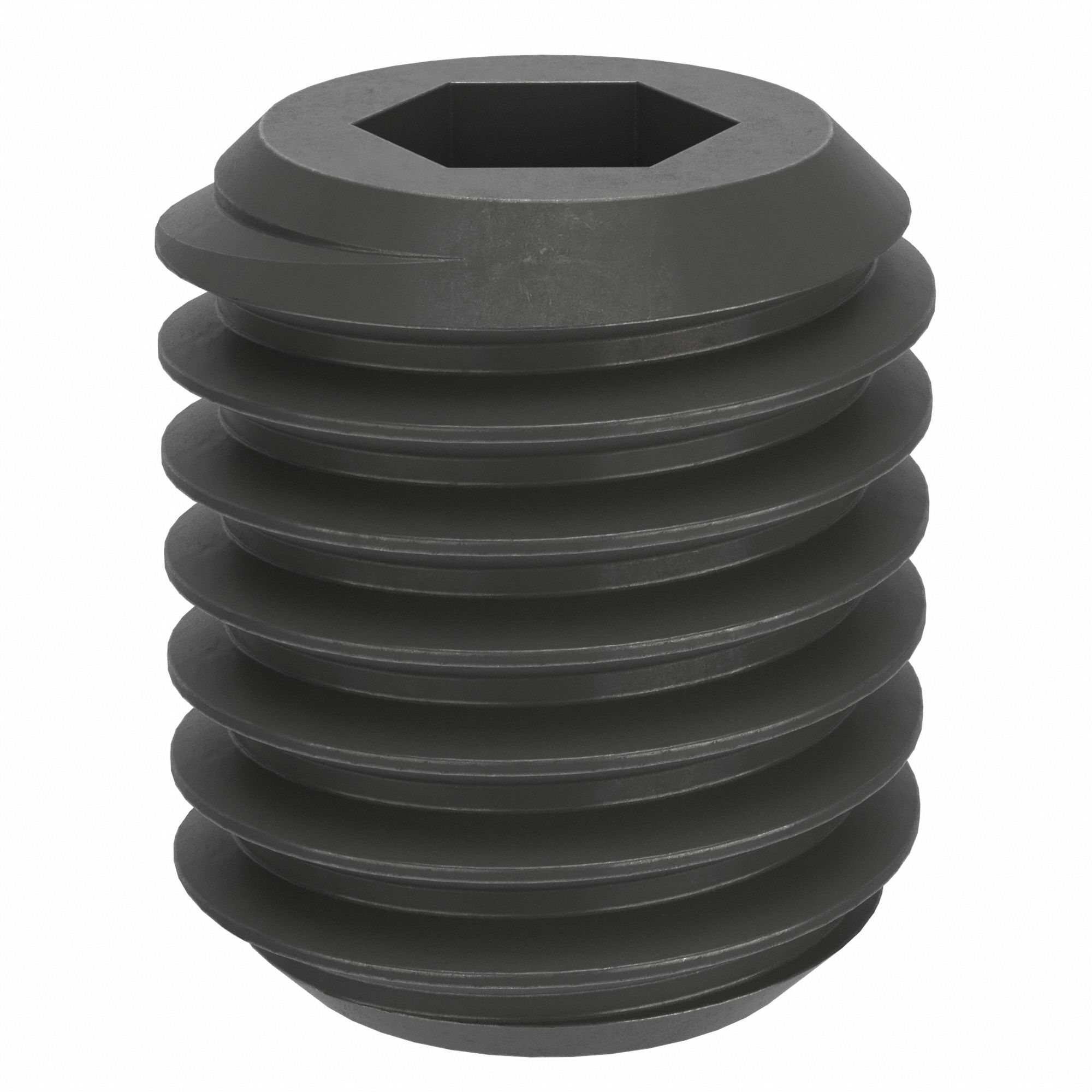 Socket Set Screw: M14x2 Thread Size, 16 mm Overall Lg, Cup pt, Steel, Black Oxide, Socket, 25 PK
