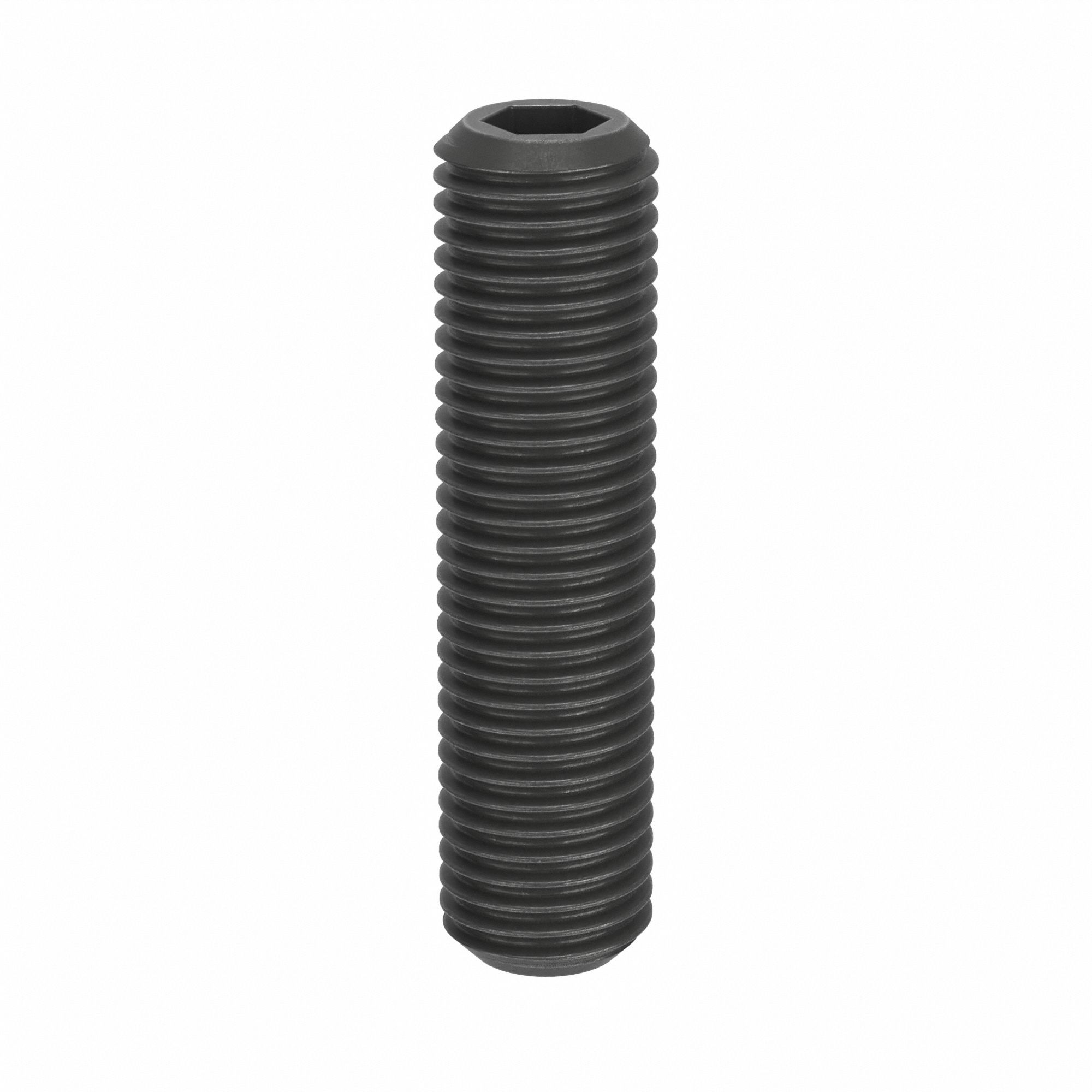 Socket Set Screw: M20x2.5 Thread Size, 80 mm Overall Lg, Cup pt, Steel, Black Oxide, Socket, 5 PK