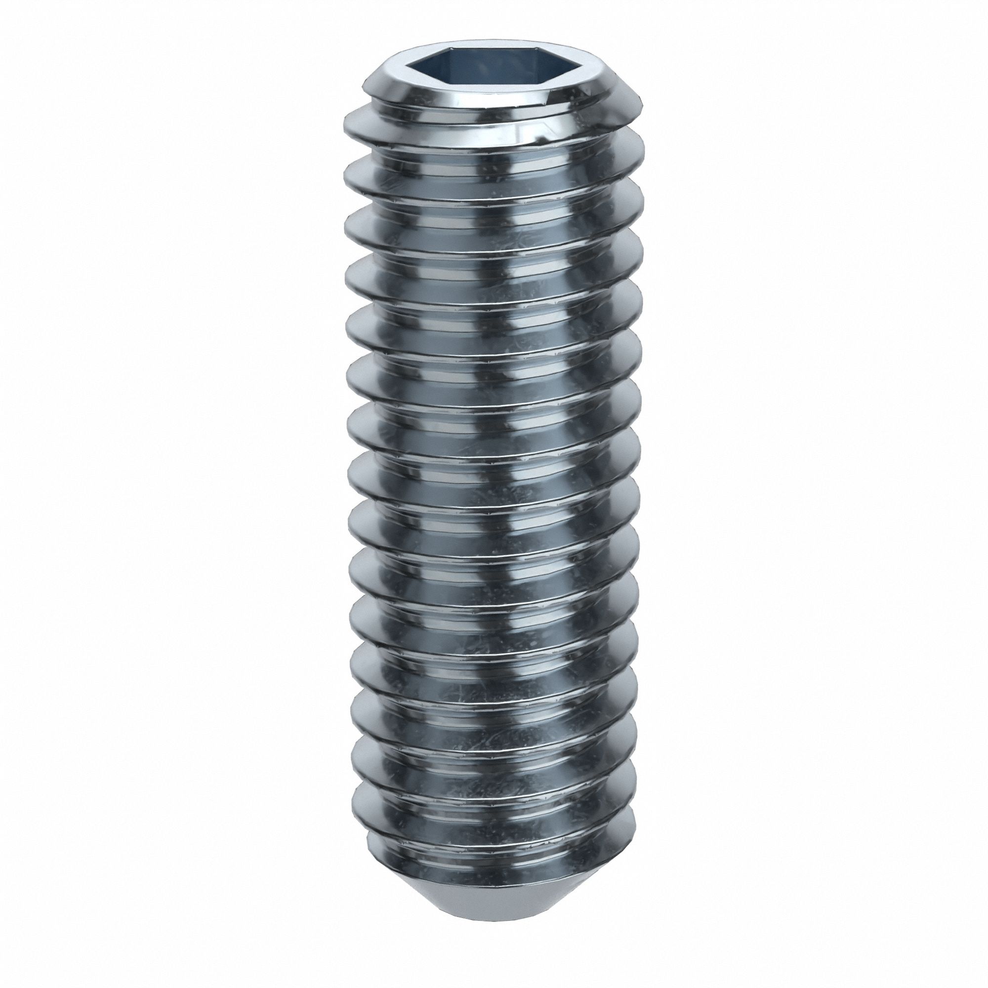 Socket Set Screw: M4x0.7 Thread Size, 12 mm Overall Lg, Cup pt, Alloy Steel, Zinc Plated, 100 PK