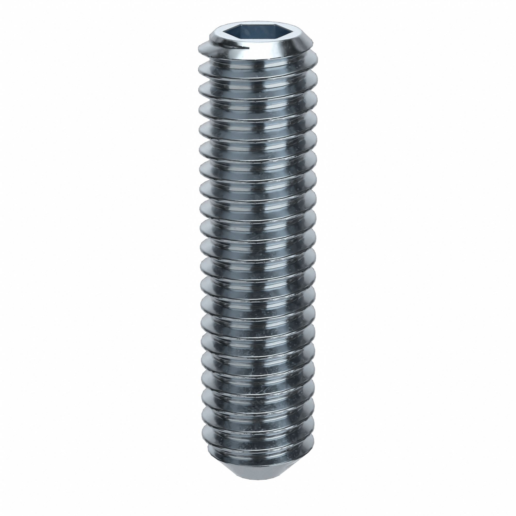 Socket Set Screw: M4x0.7 Thread Size, 16 mm Overall Lg, Cup pt, Alloy Steel, Zinc Plated, 100 PK