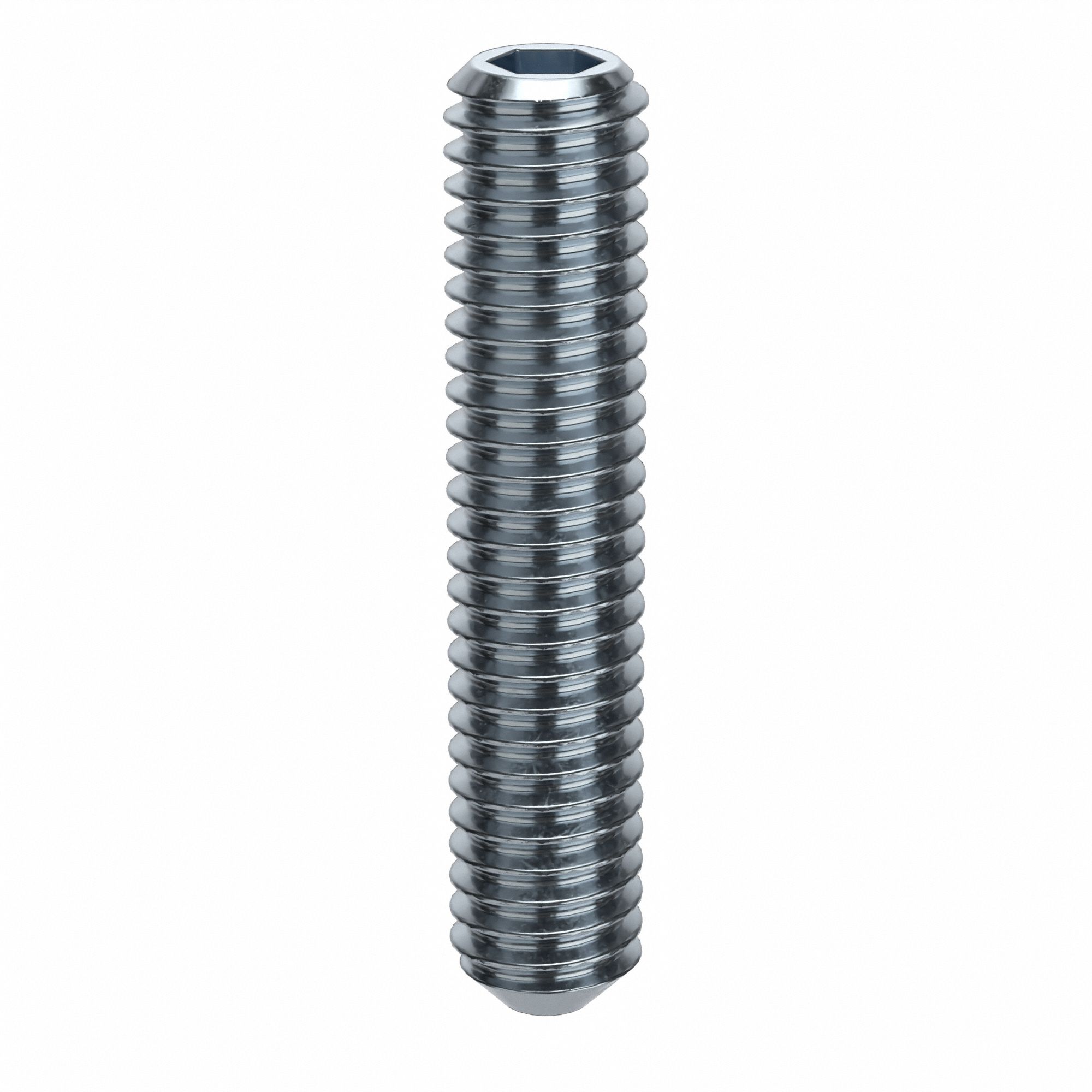 Socket Set Screw: M4x0.7 Thread Size, 20 mm Overall Lg, Cup pt, Alloy Steel, Zinc Plated, 100 PK