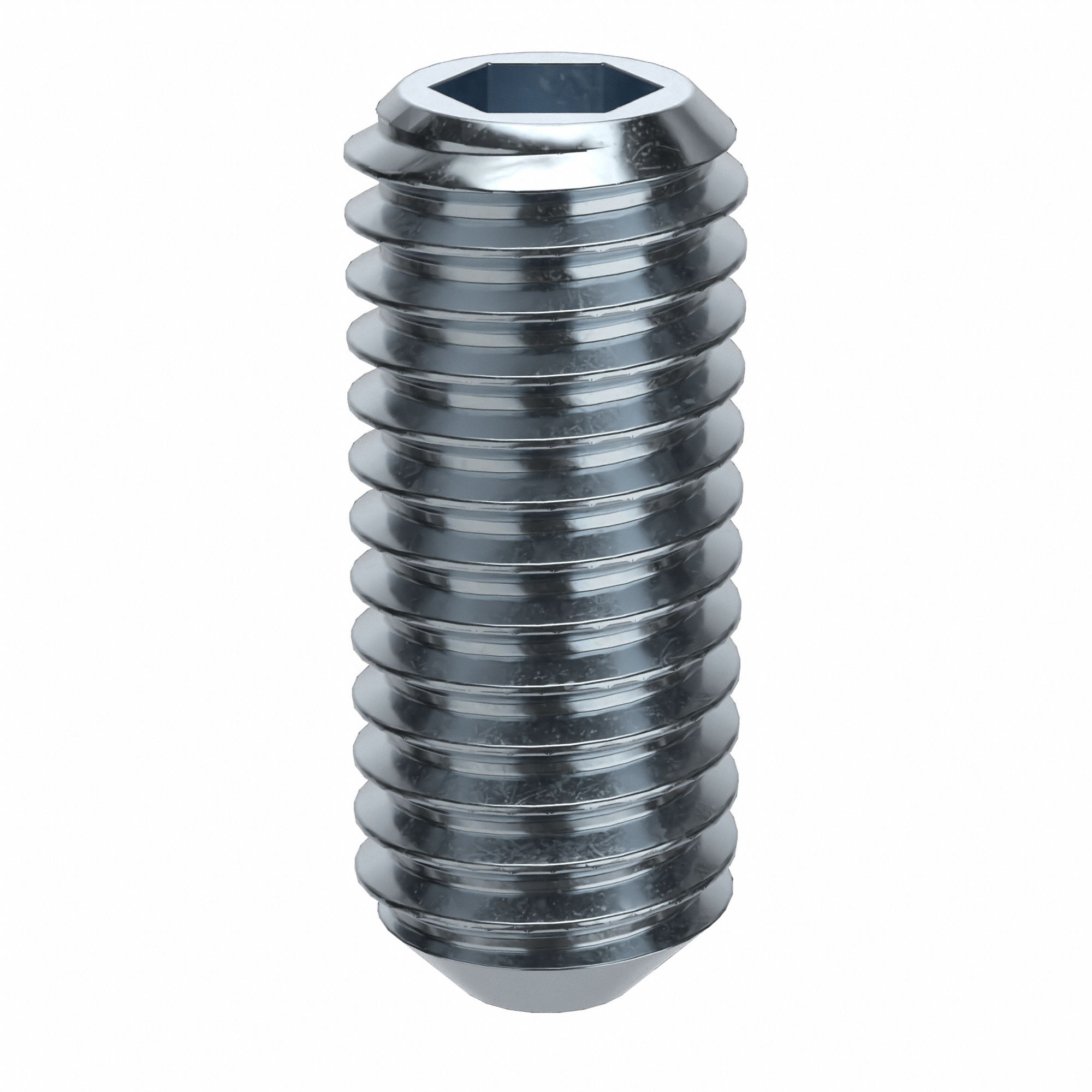 Socket Set Screw: M5x0.8 Thread Size, 12 mm Overall Lg, Cup pt, Alloy Steel, Zinc Plated, 100 PK