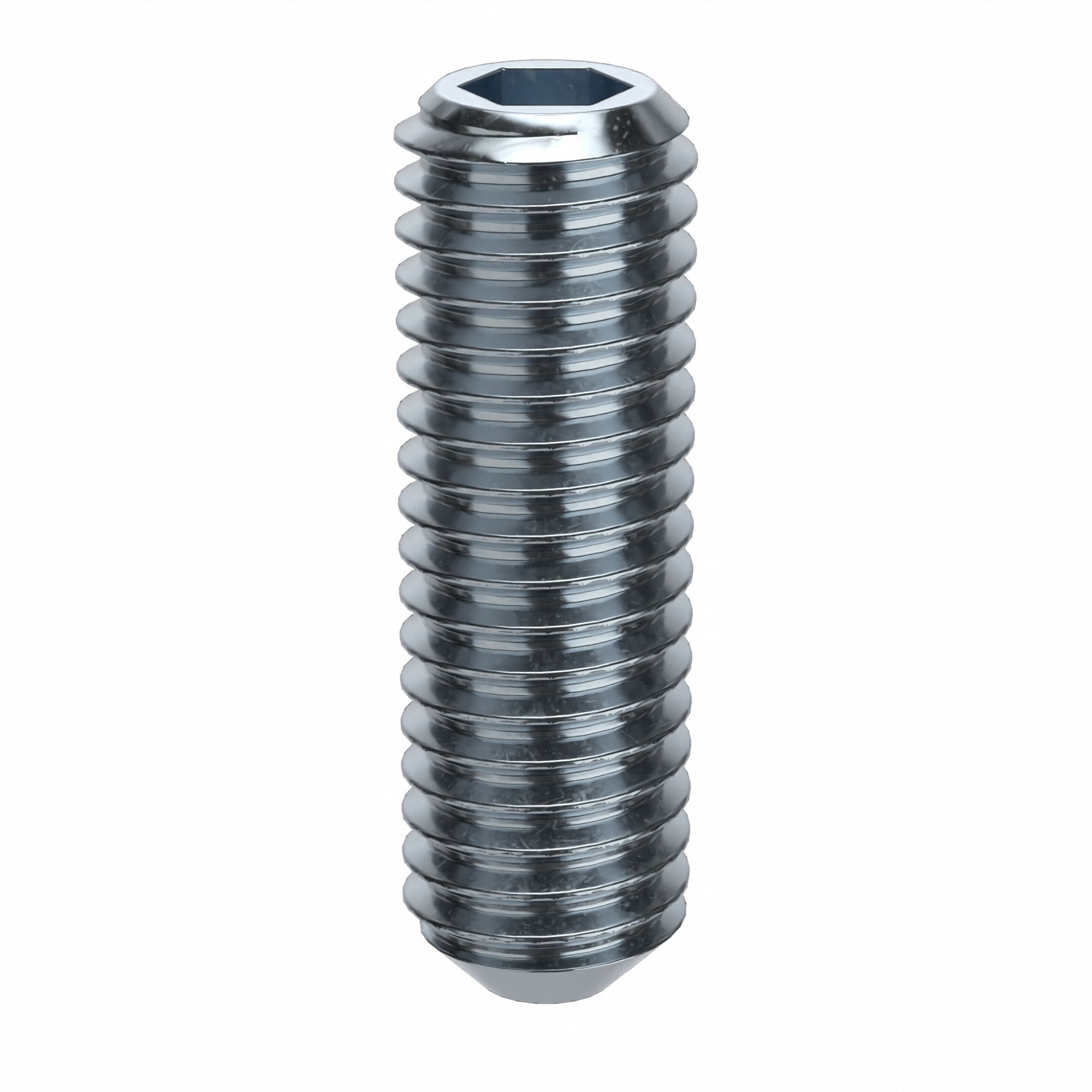 Socket Set Screw: M5x0.8 Thread Size, 16 mm Overall Lg, Cup pt, Alloy Steel, Zinc Plated, 100 PK