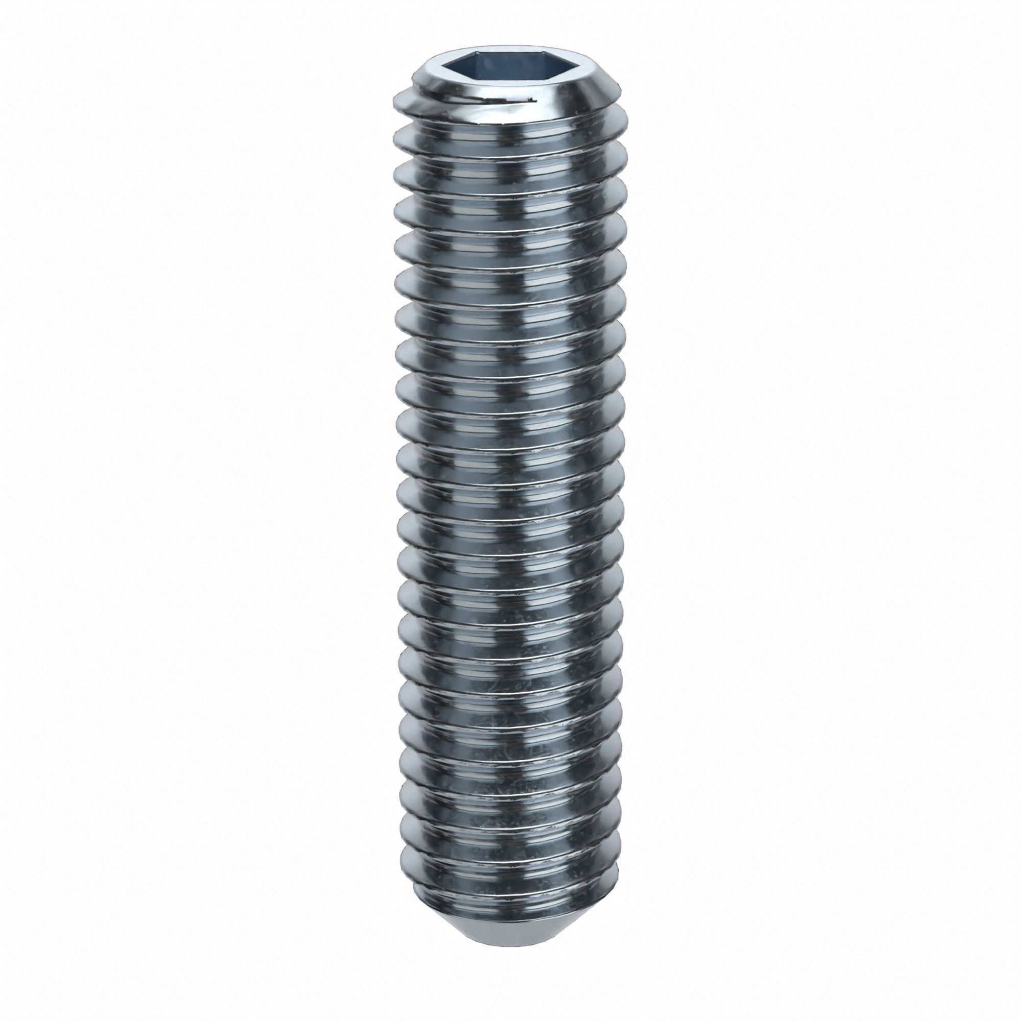 Socket Set Screw: M5x0.8 Thread Size, 20 mm Overall Lg, Cup pt, Alloy Steel, Zinc Plated, 100 PK