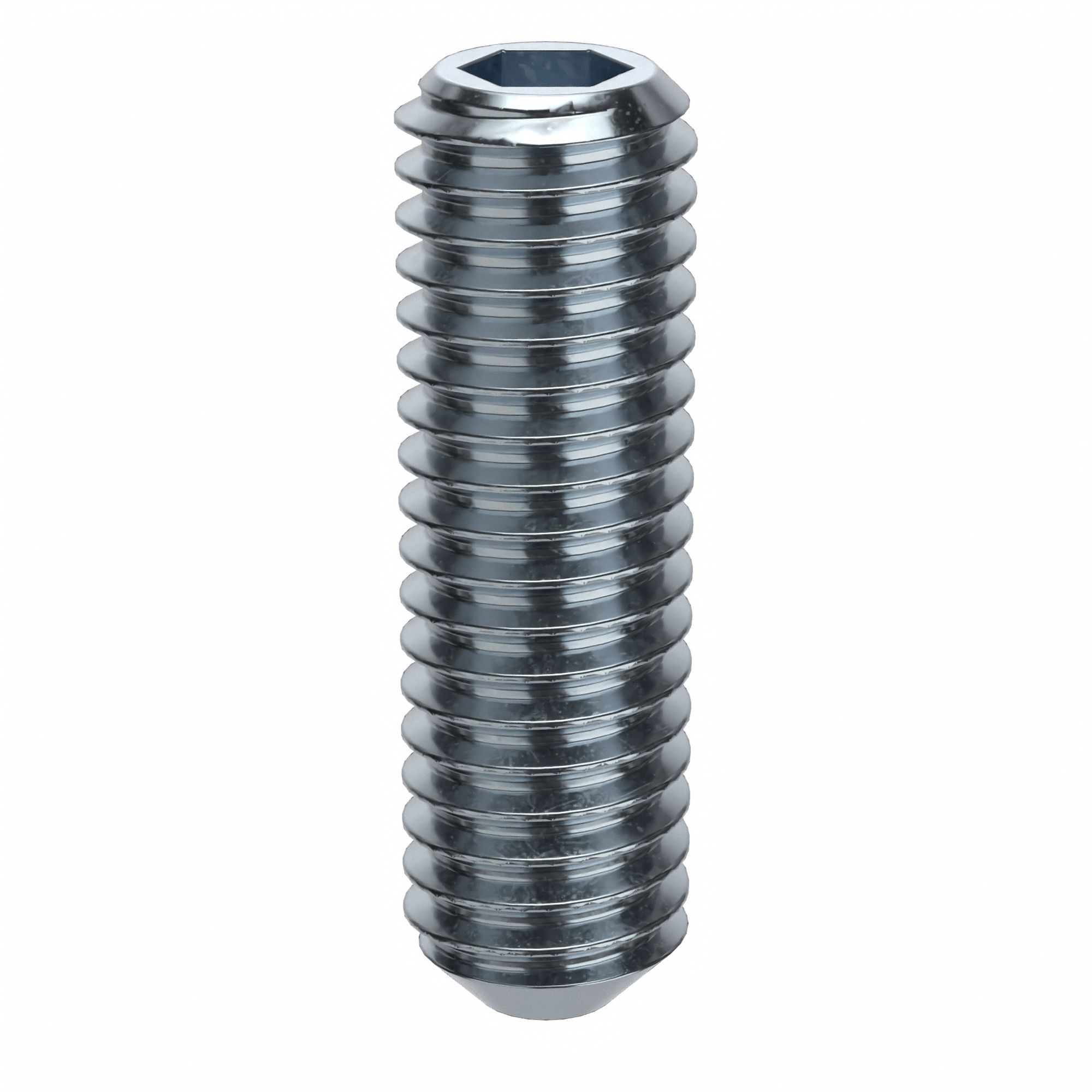 Socket Set Screw: M6x1 Thread Size, 20 mm Overall Lg, Cup pt, Alloy Steel, Zinc Plated, 100 PK