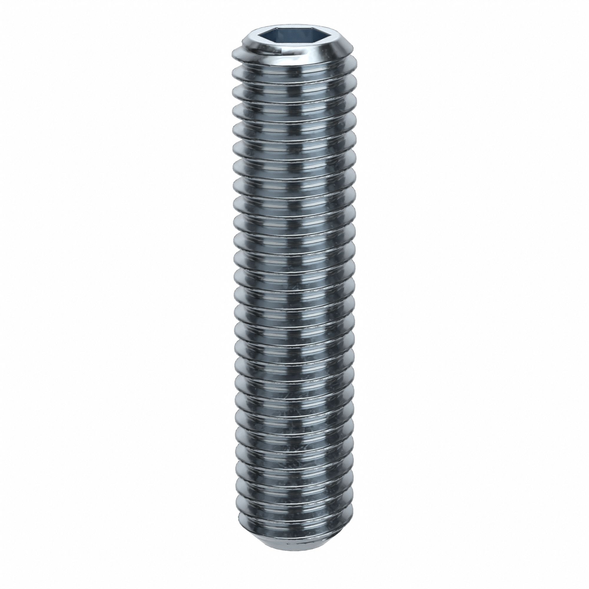 Socket Set Screw: M8x1.25 Thread Size, 35 mm Overall Lg, Cup pt, Alloy Steel, Zinc Plated, 50 PK