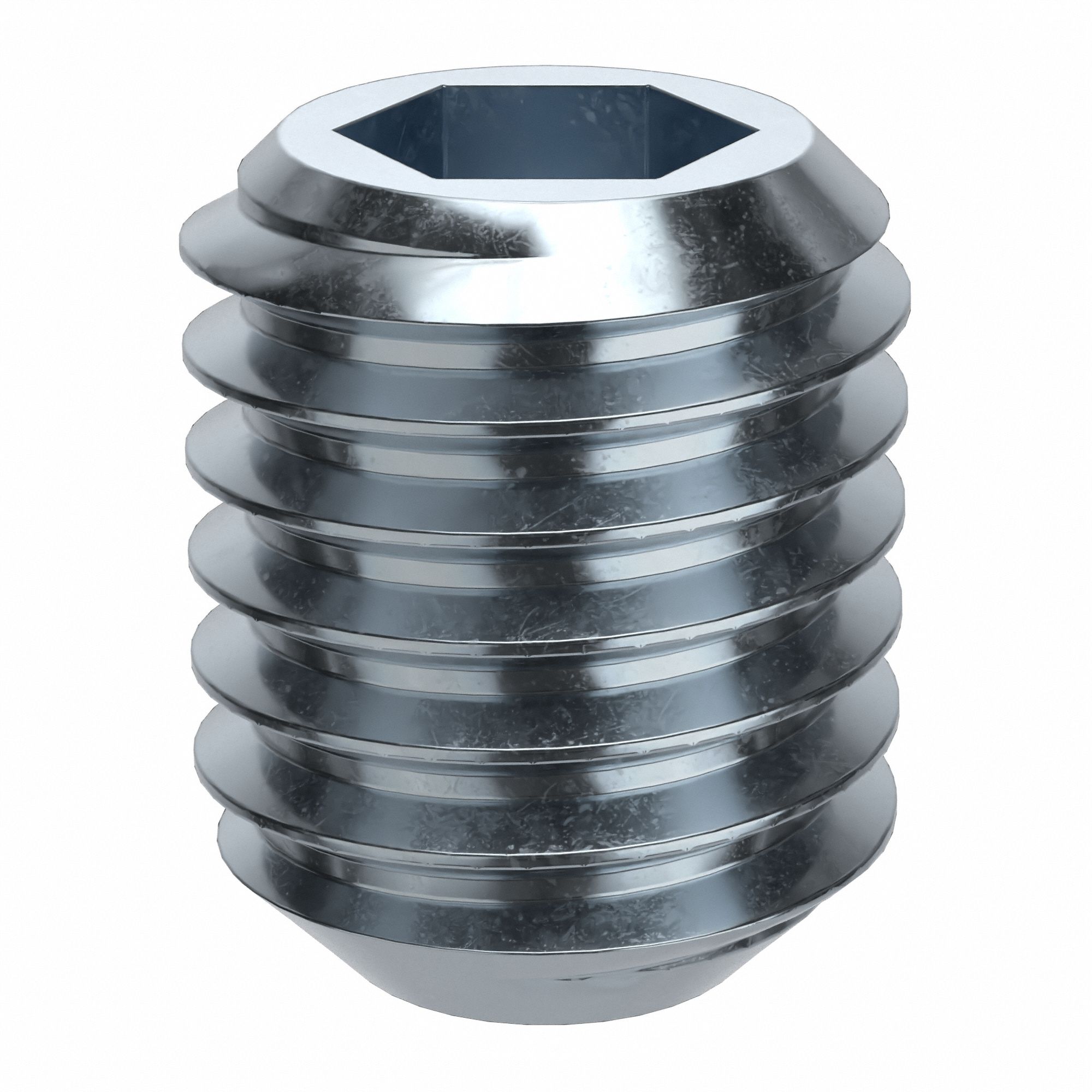 Socket Set Screw: M10x1.5 Thread Size, 12 mm Overall Lg, Cup pt, Alloy Steel, Zinc Plated, 50 PK