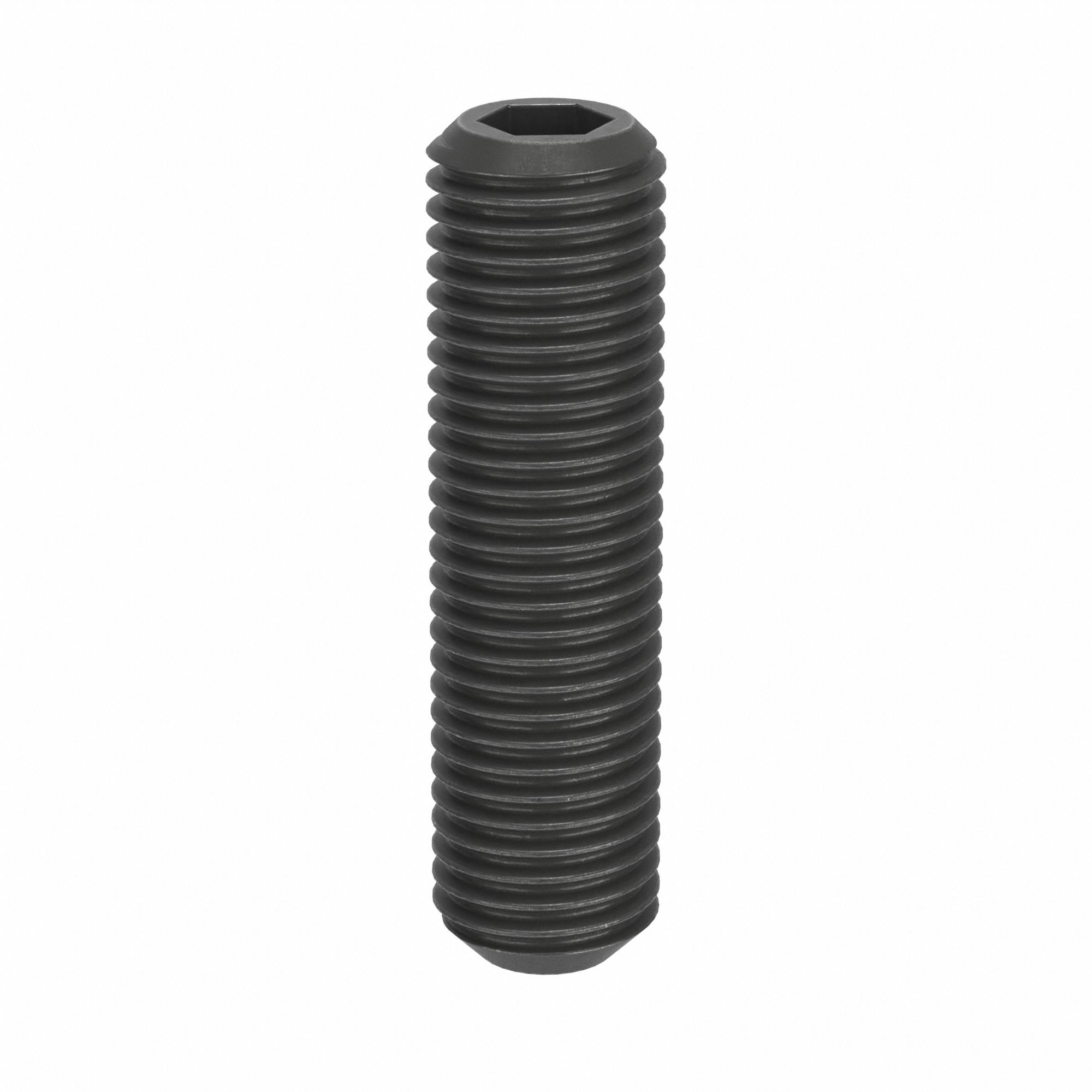 Socket Set Screw: M8x1 Thread Size, 30 mm Overall Lg, Cup pt, Steel, Black Oxide, Socket, 100 PK