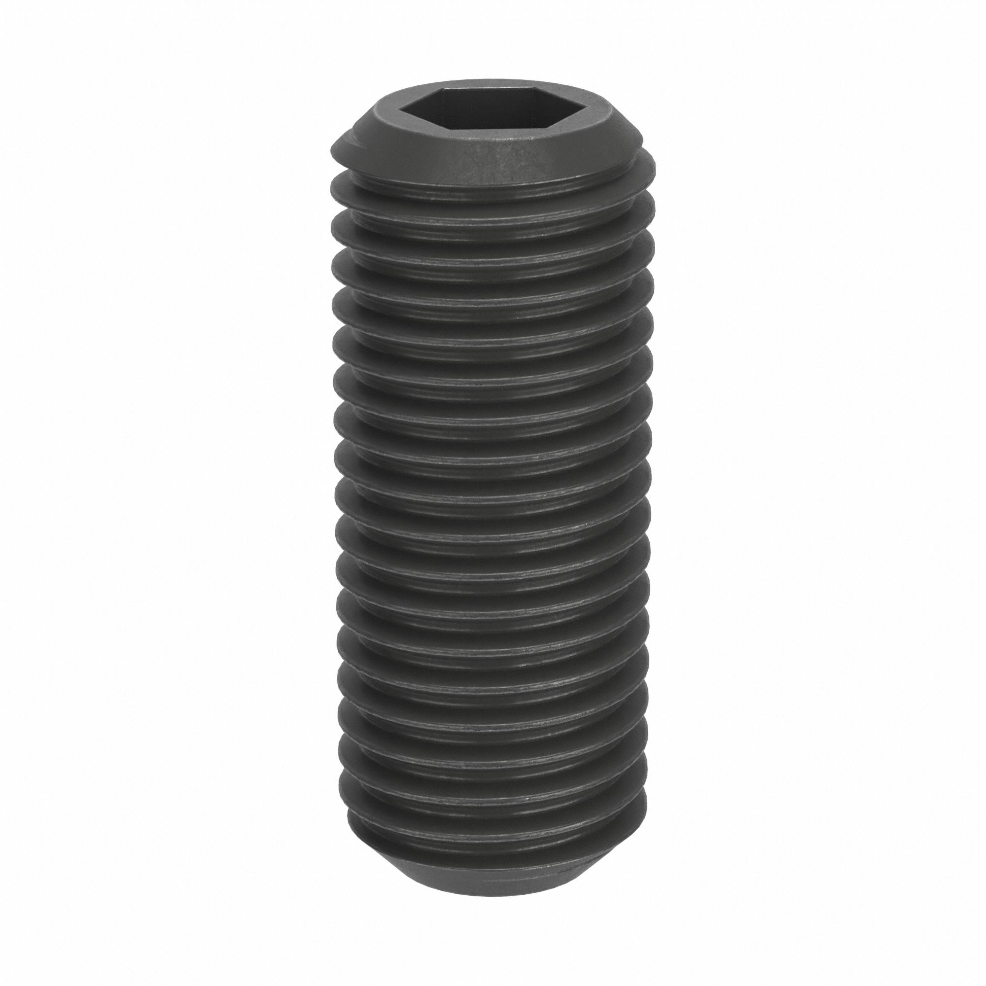 Socket Set Screw: M12x1.5 Thread Size, 30 mm Overall Lg, Cup pt, Steel, Black Oxide, Socket, 50 PK
