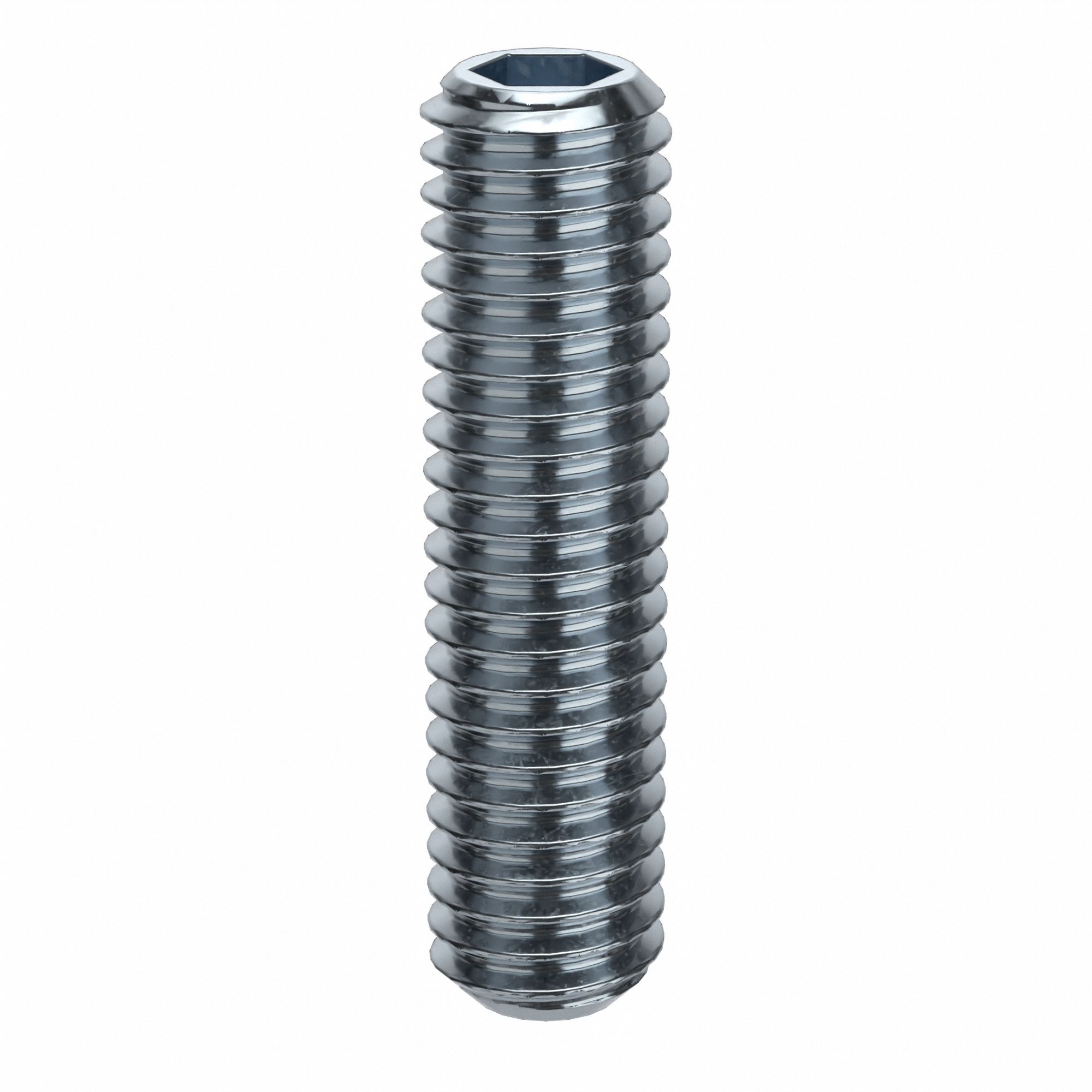 Socket Set Screw: M3x0.5 Thread Size, 12 mm Overall Lg, Flat pt, Alloy Steel, Zinc Plated, 100 PK