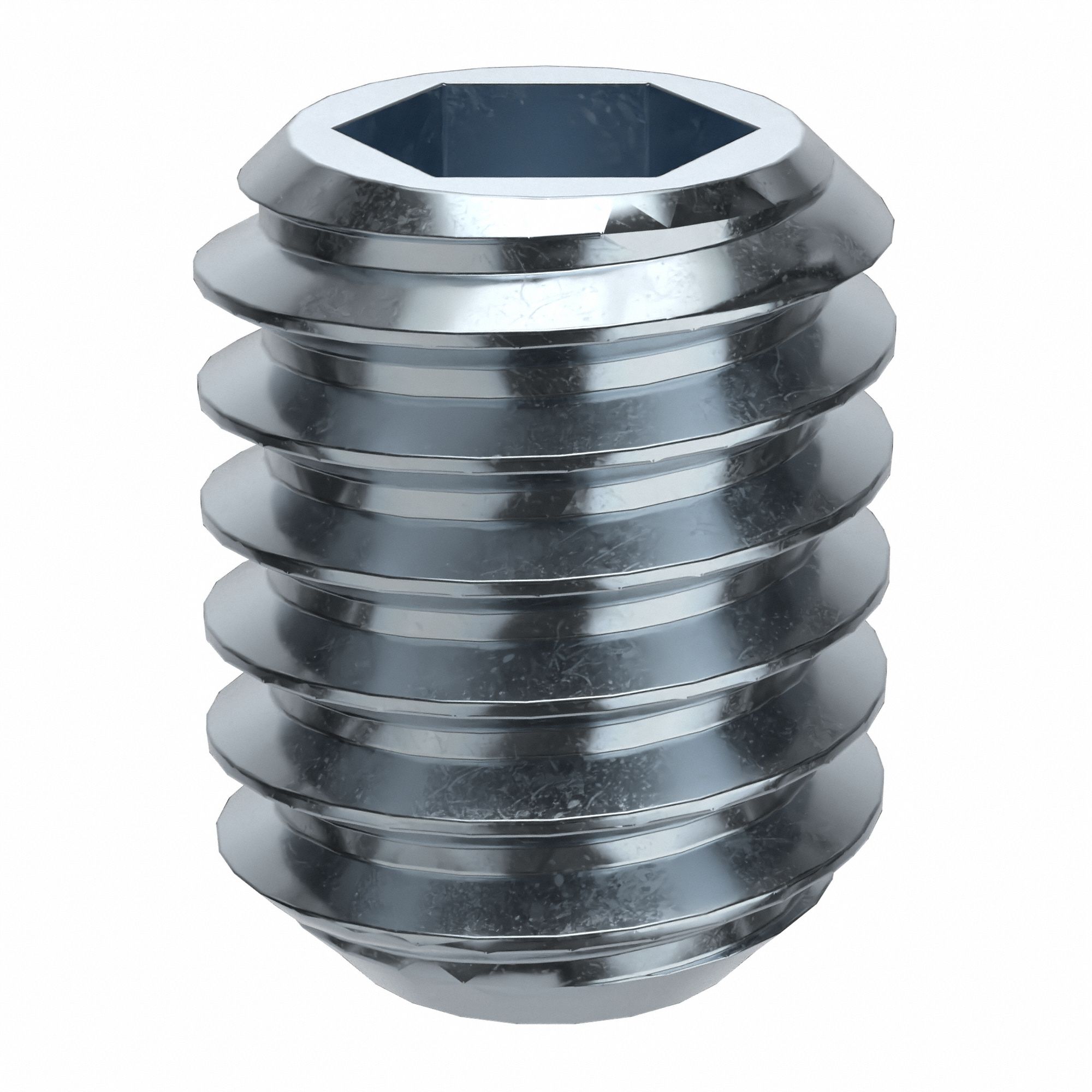 Socket Set Screw: M4x0.7 Thread Size, 5 mm Overall Lg, Flat pt, Alloy Steel, Zinc Plated, 100 PK