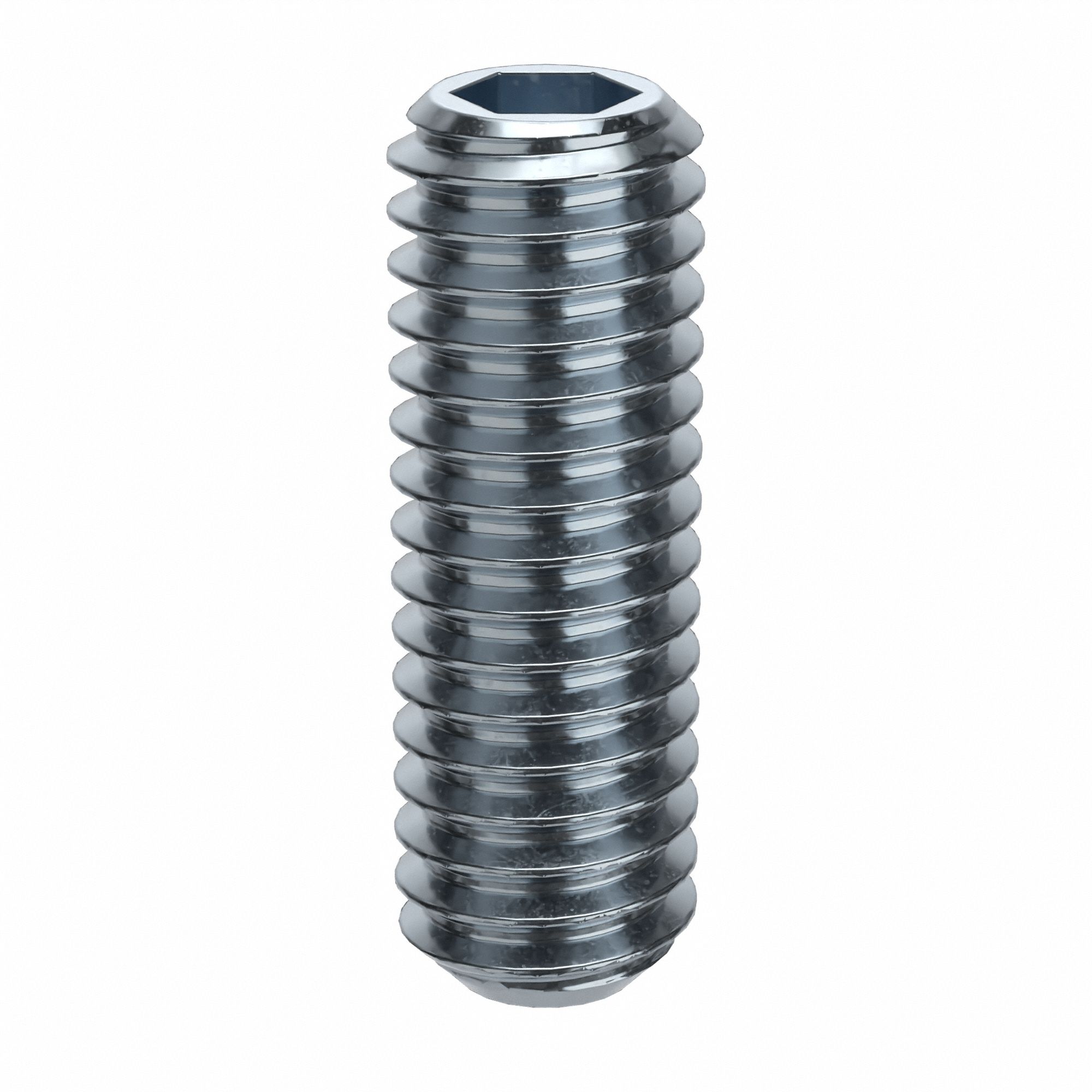 Socket Set Screw: M4x0.7 Thread Size, 12 mm Overall Lg, Flat pt, Alloy Steel, Zinc Plated, 100 PK