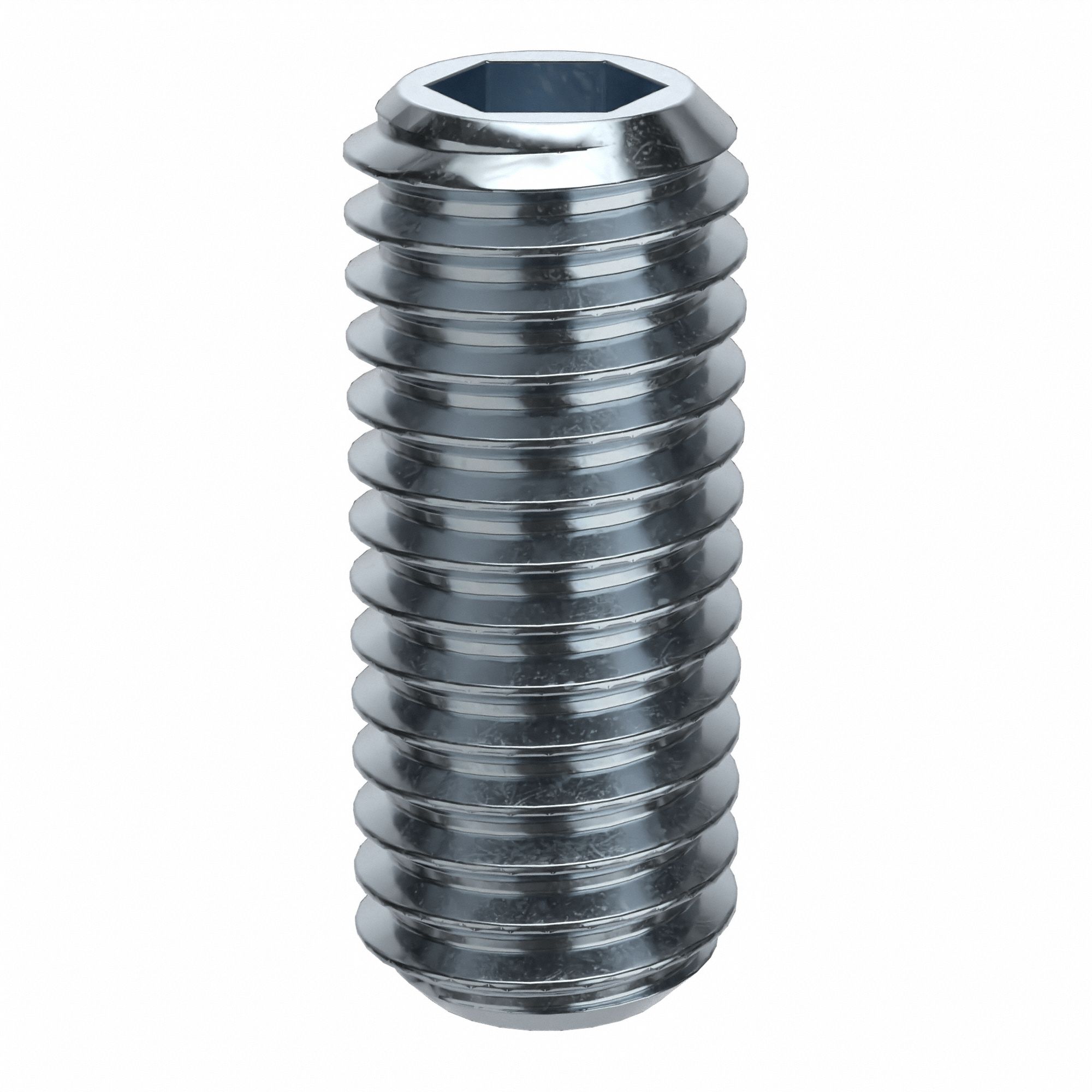 Socket Set Screw: M5x0.8 Thread Size, 12 mm Overall Lg, Flat pt, Alloy Steel, Zinc Plated, 100 PK
