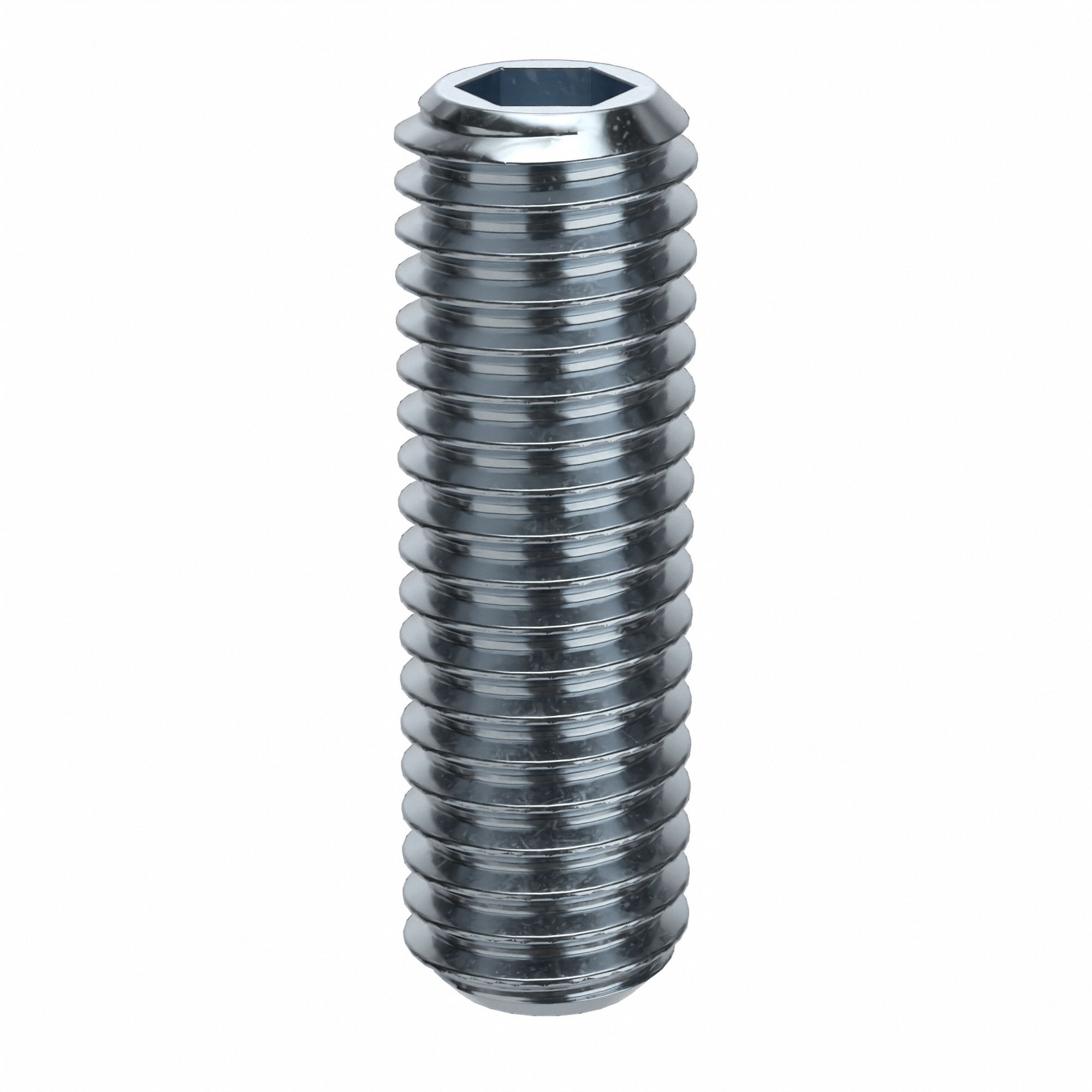 Socket Set Screw: M5x0.8 Thread Size, 16 mm Overall Lg, Flat pt, Alloy Steel, Zinc Plated, 100 PK