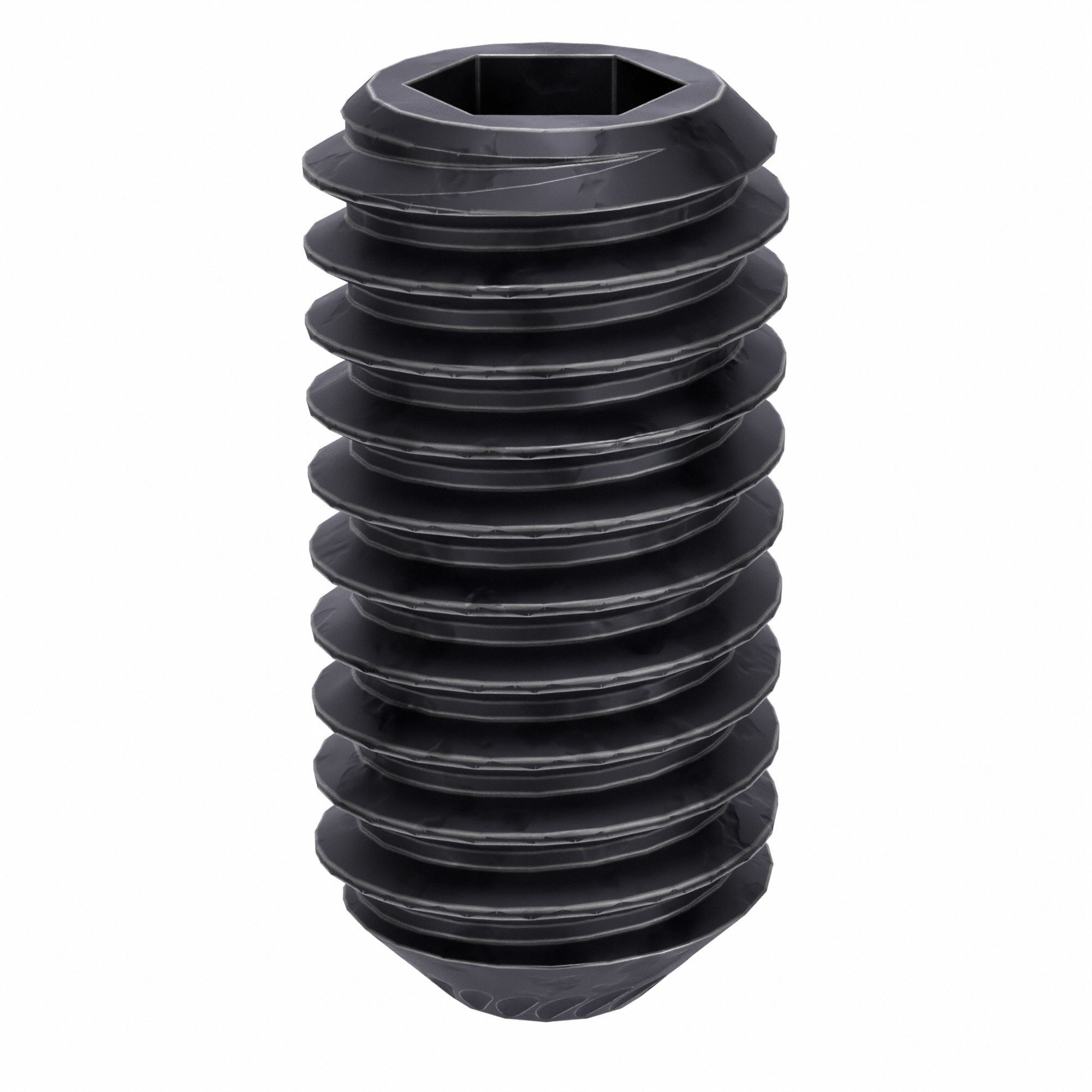 Socket Set Screw: M3x0.5 Thread Size, 6 mm Overall Lg, Knurled Cup pt, Alloy Steel, Socket, 100 PK