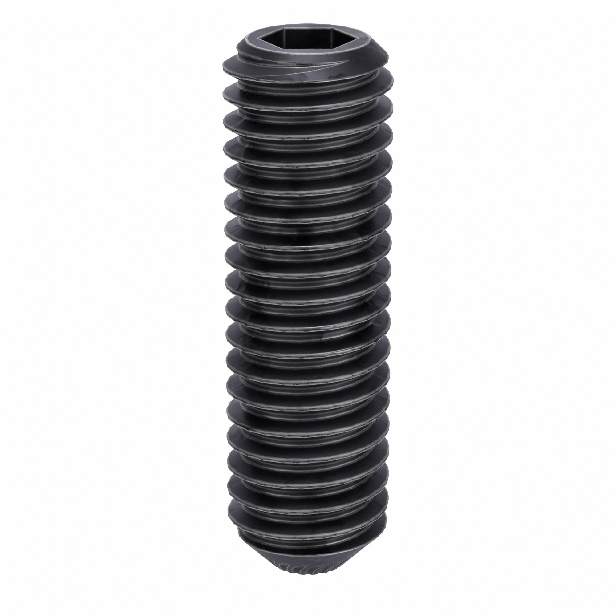 Socket Set Screw: M3x0.5 Thread Size, 10 mm Overall Lg, Knurled Cup pt, Alloy Steel, Socket, 100 PK