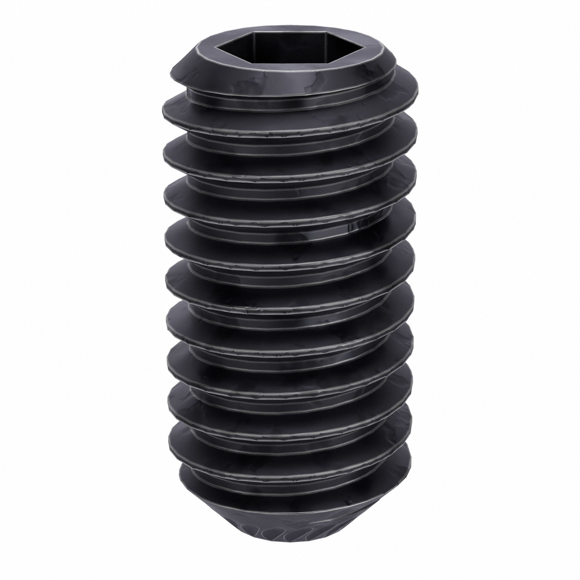 Socket Set Screw: M4x0.7 Thread Size, 8 mm Overall Lg, Knurled Cup pt, Alloy Steel, Socket, 100 PK
