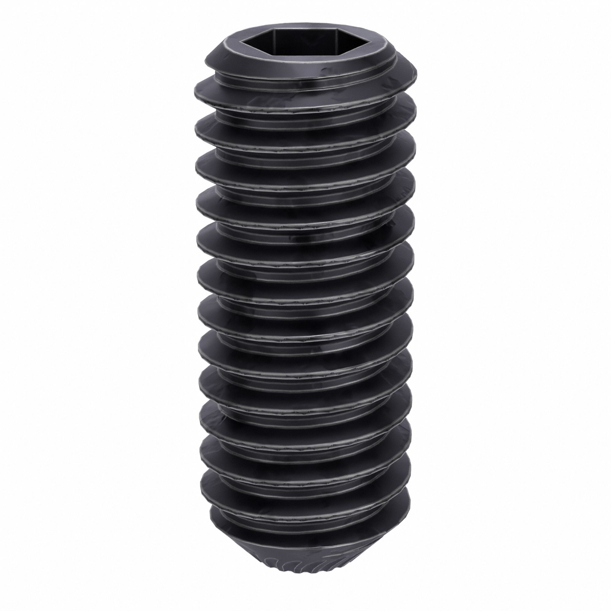 Socket Set Screw: M4x0.7 Thread Size, 10 mm Overall Lg, Knurled Cup pt, Alloy Steel, Socket, 100 PK