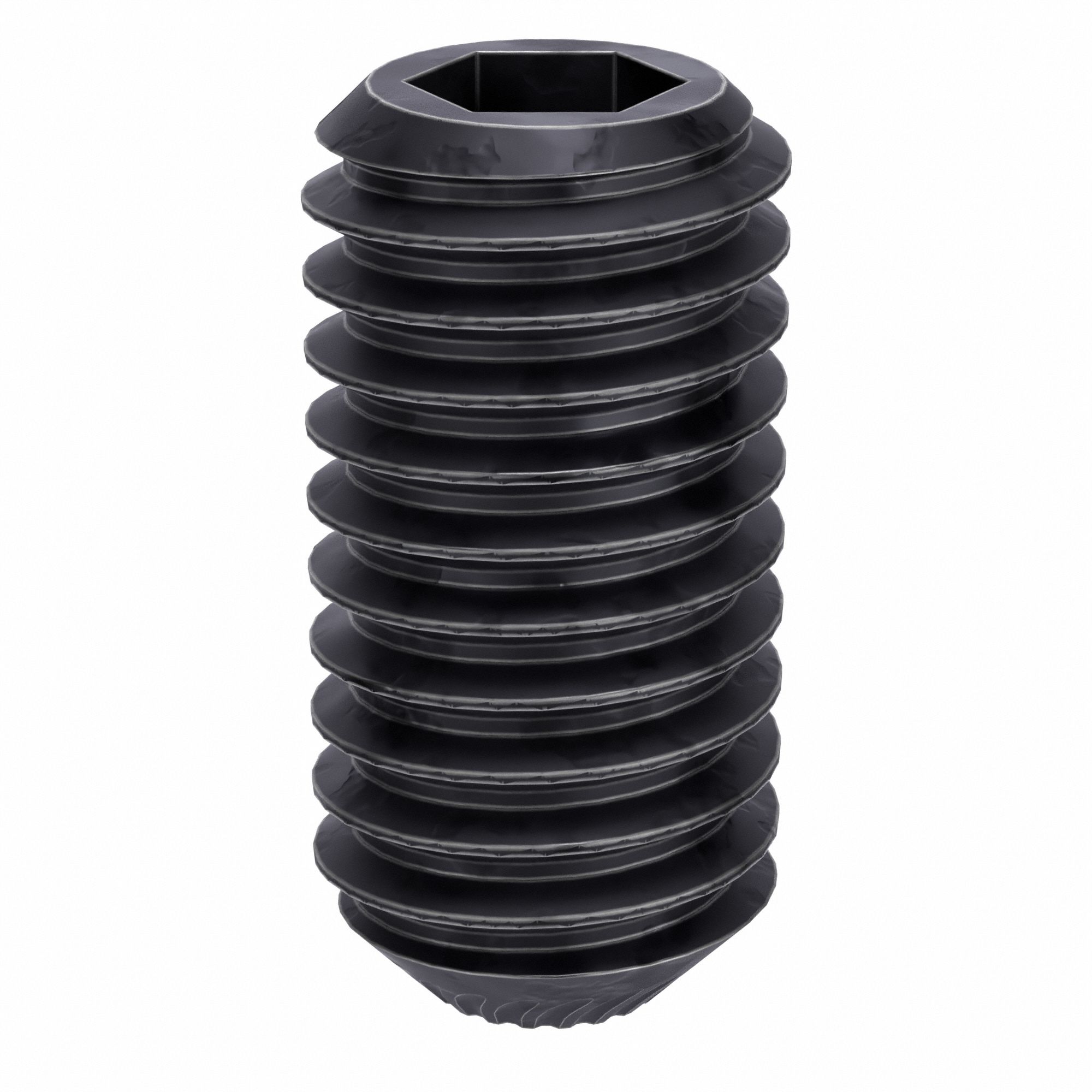 Socket Set Screw: M5x0.8 Thread Size, 10 mm Overall Lg, Knurled Cup pt, Alloy Steel, Socket, 100 PK