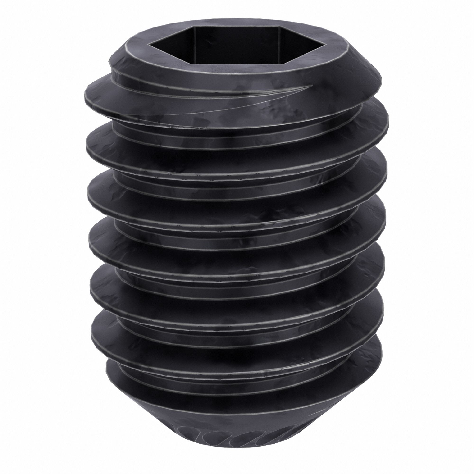 Socket Set Screw: M6x1 Thread Size, 8 mm Overall Lg, Knurled Cup pt, Alloy Steel, Socket, 100 PK