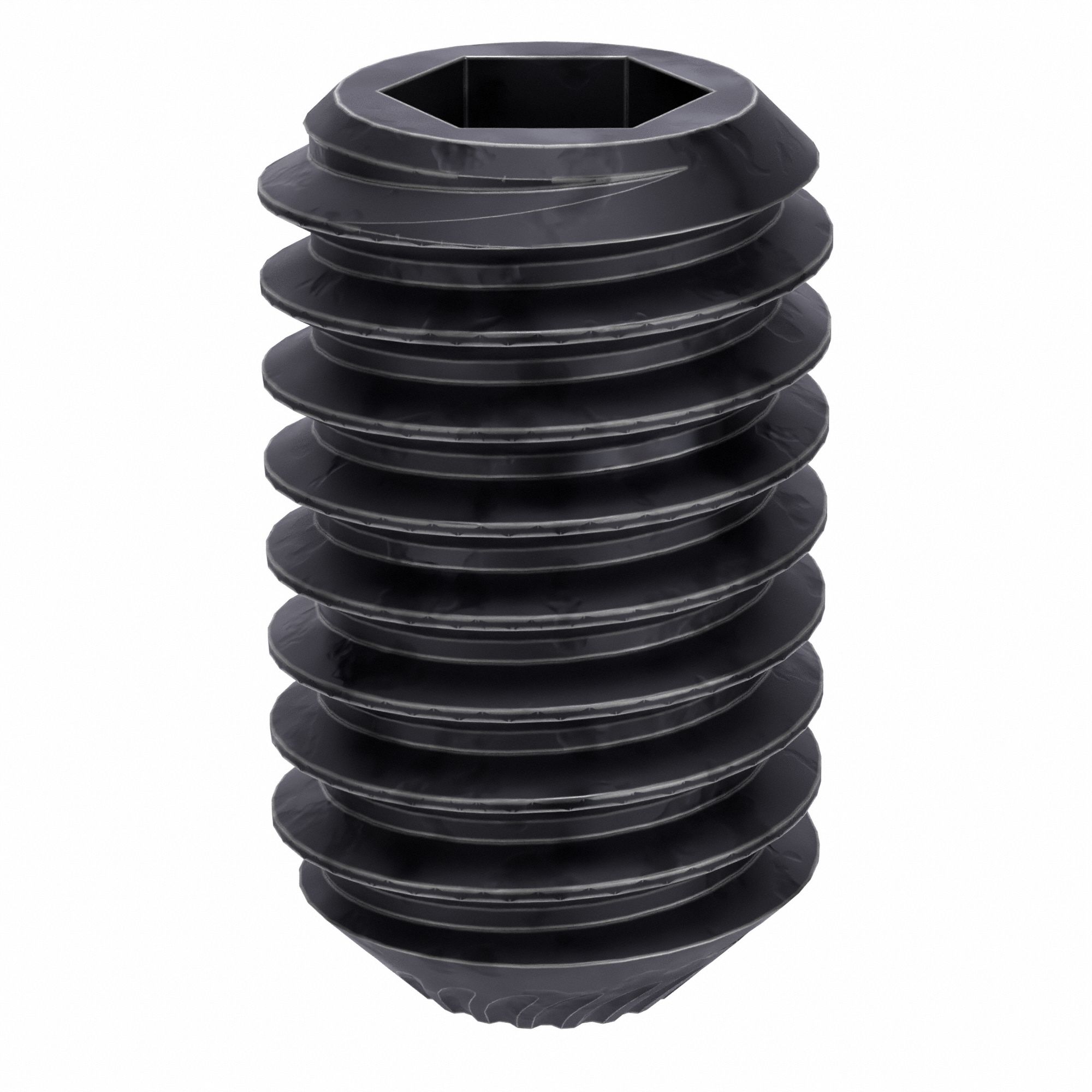 Socket Set Screw: M6x1 Thread Size, 10 mm Overall Lg, Knurled Cup pt, Alloy Steel, Socket, 100 PK