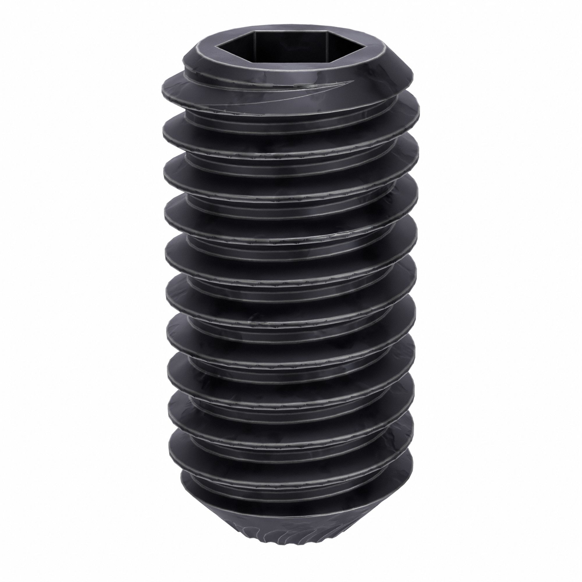 Socket Set Screw: M6x1 Thread Size, 12 mm Overall Lg, Knurled Cup pt, Alloy Steel, Socket, 100 PK