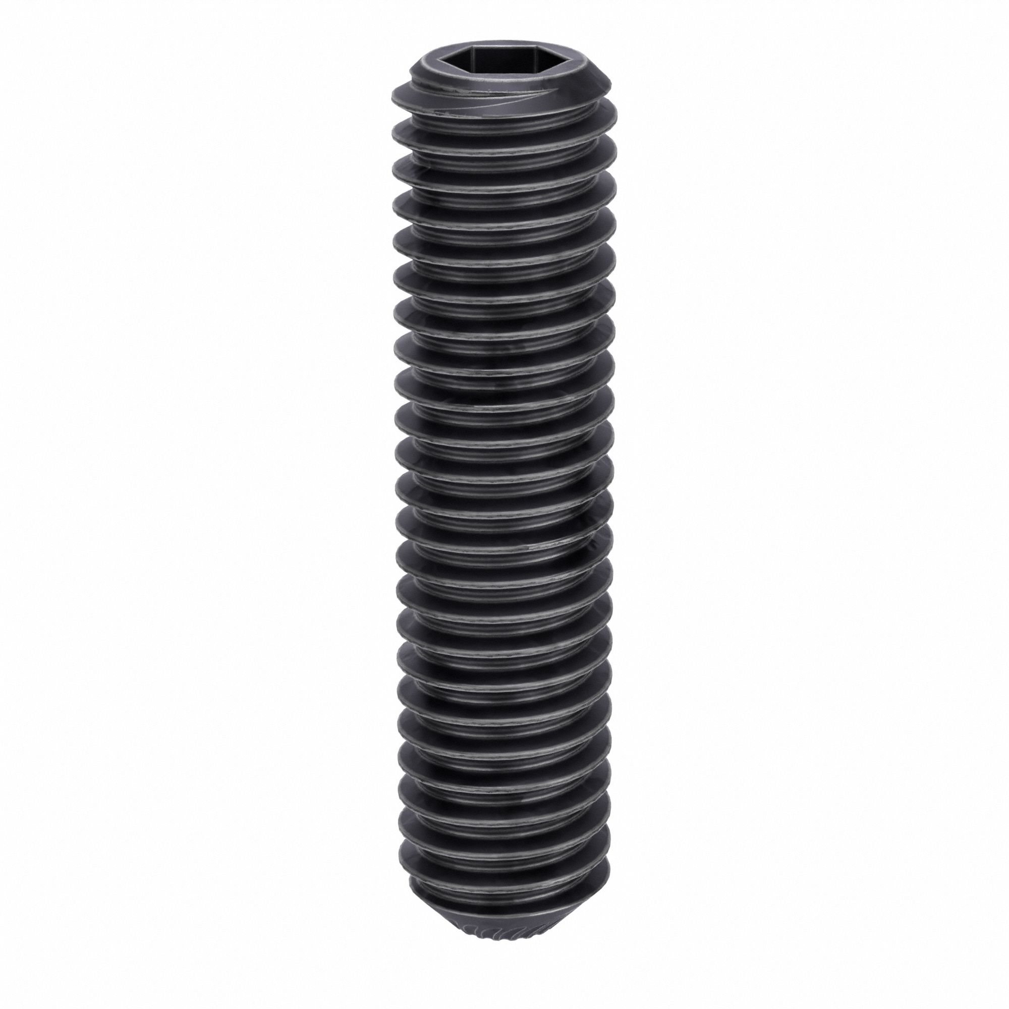Socket Set Screw: M6x1 Thread Size, 25 mm Overall Lg, Knurled Cup pt, Alloy Steel, Socket, 100 PK
