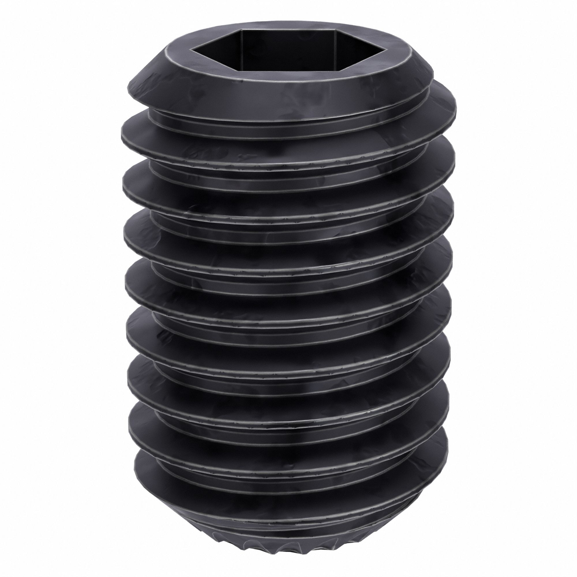 Socket Set Screw: M8x1.25 Thread Size, 12 mm Overall Lg, Knurled Cup pt, Alloy Steel, Socket, 100 PK