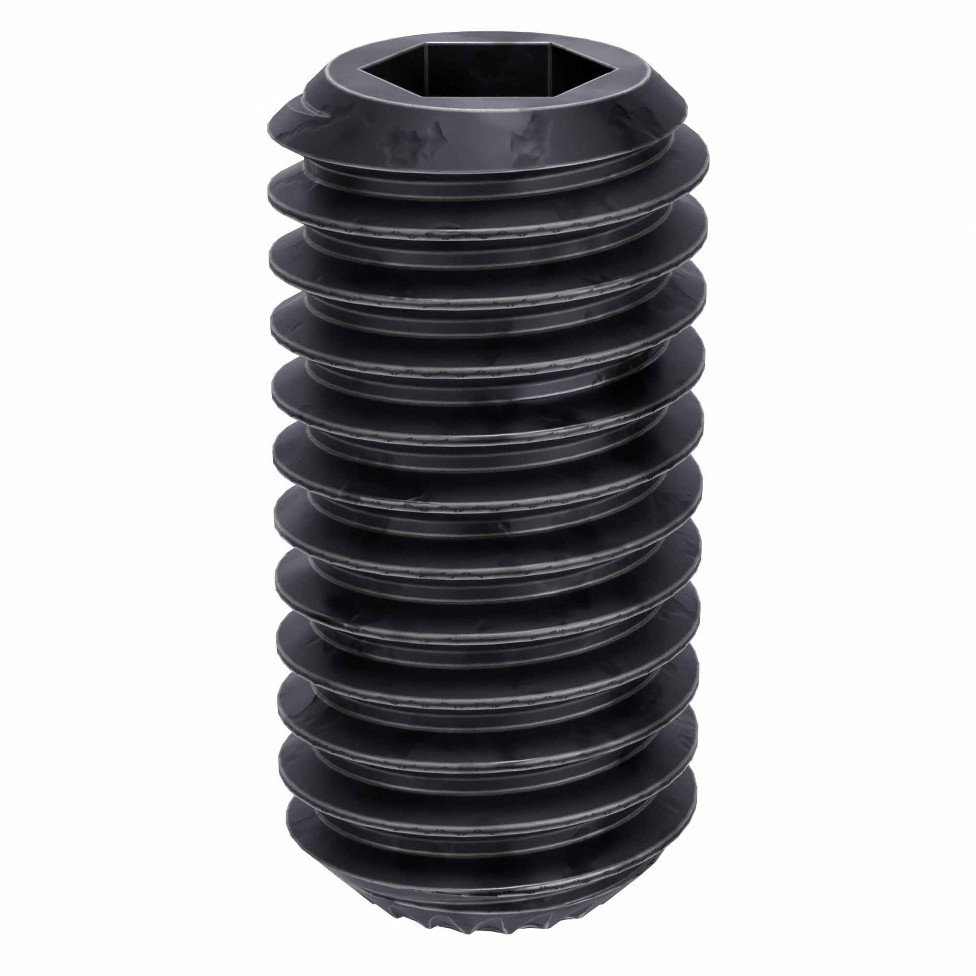 Socket Set Screw: M8x1.25 Thread Size, 16 mm Overall Lg, Knurled Cup pt, Alloy Steel, Socket, 100 PK