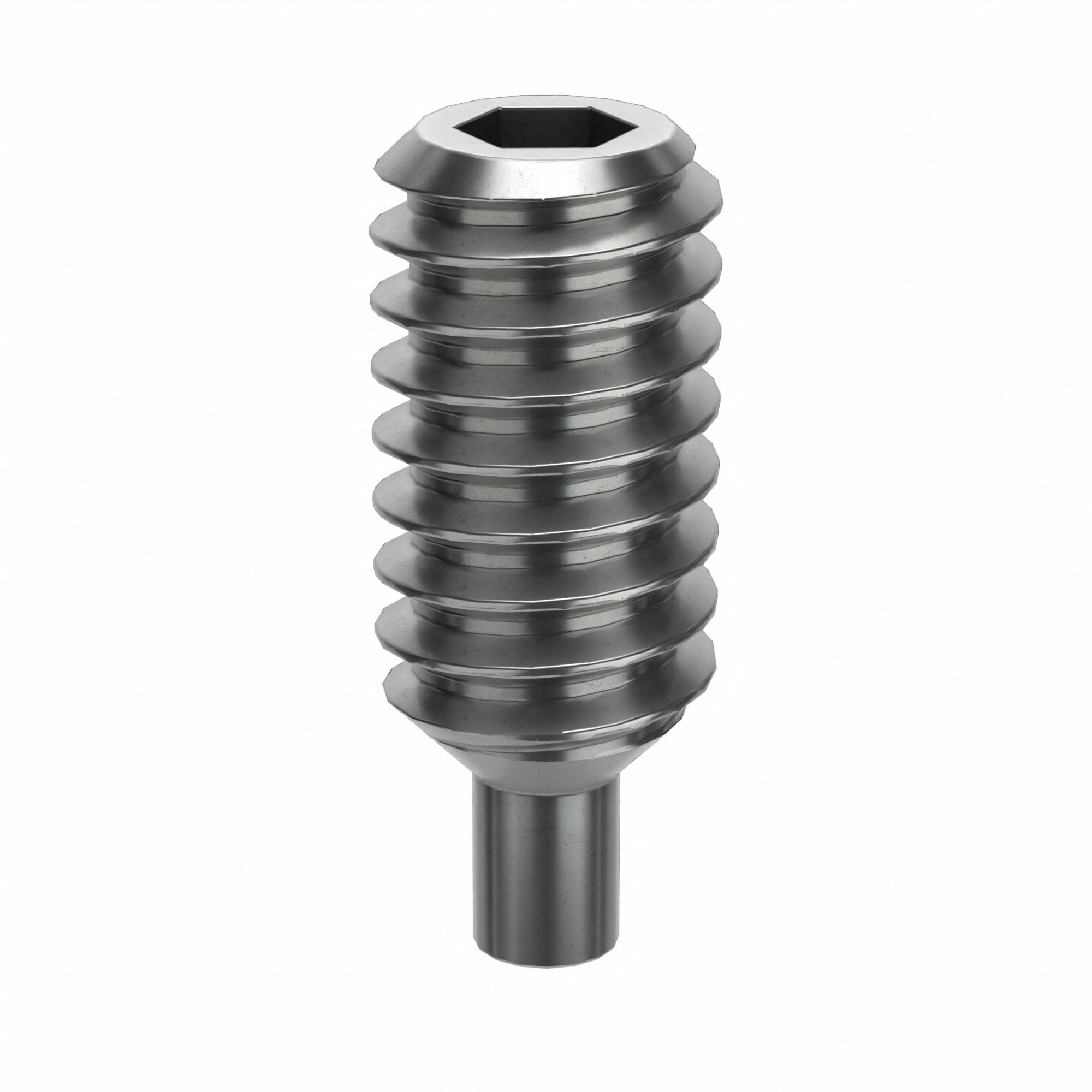 Socket Set Screw: M2x0.4 Thread Size, 5 mm Overall Lg, Dog pt, Stainless Steel, Plain, 100 PK