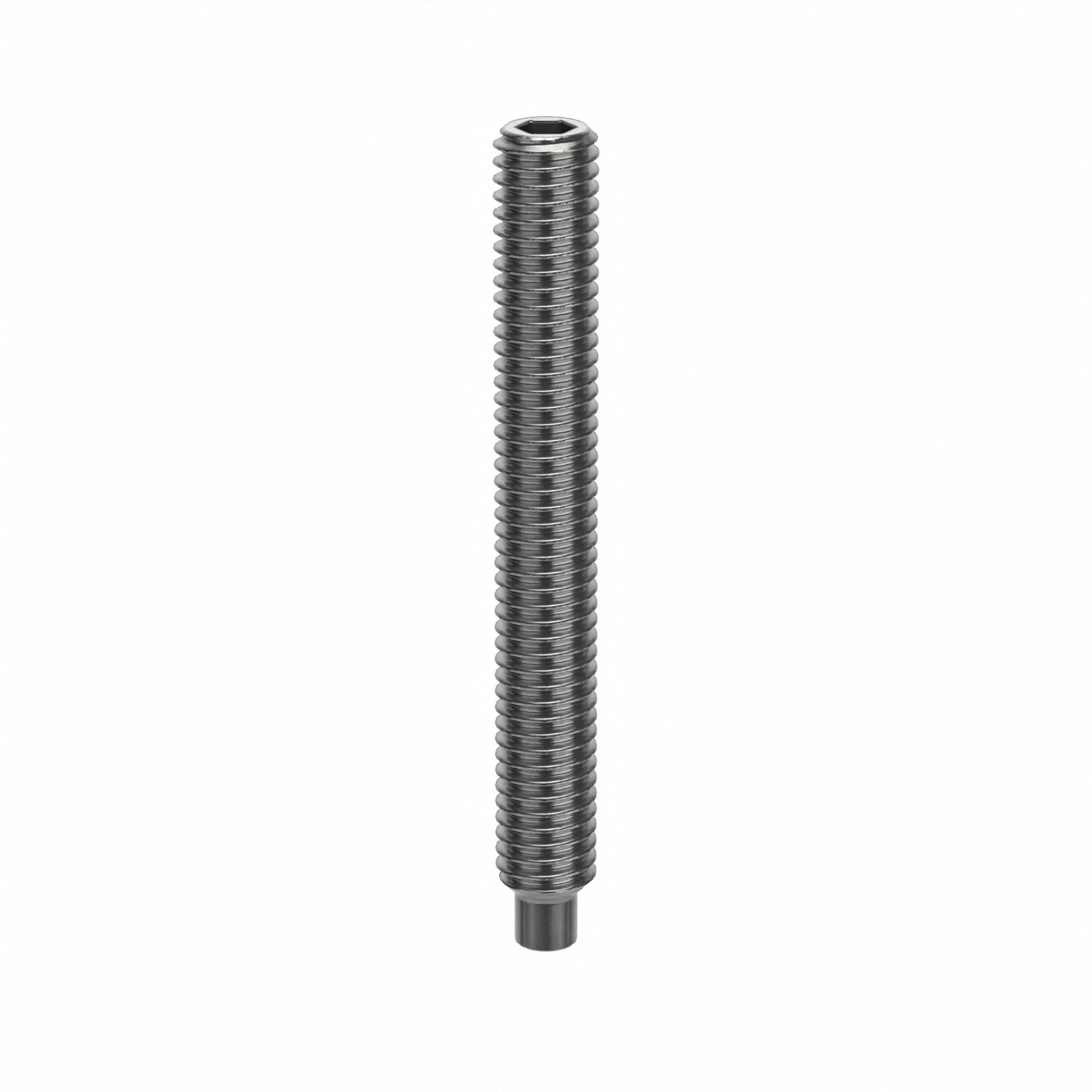 Socket Set Screw: M3x0.5 Thread Size, 25 mm Overall Lg, Dog pt, Stainless Steel, Plain, 100 PK