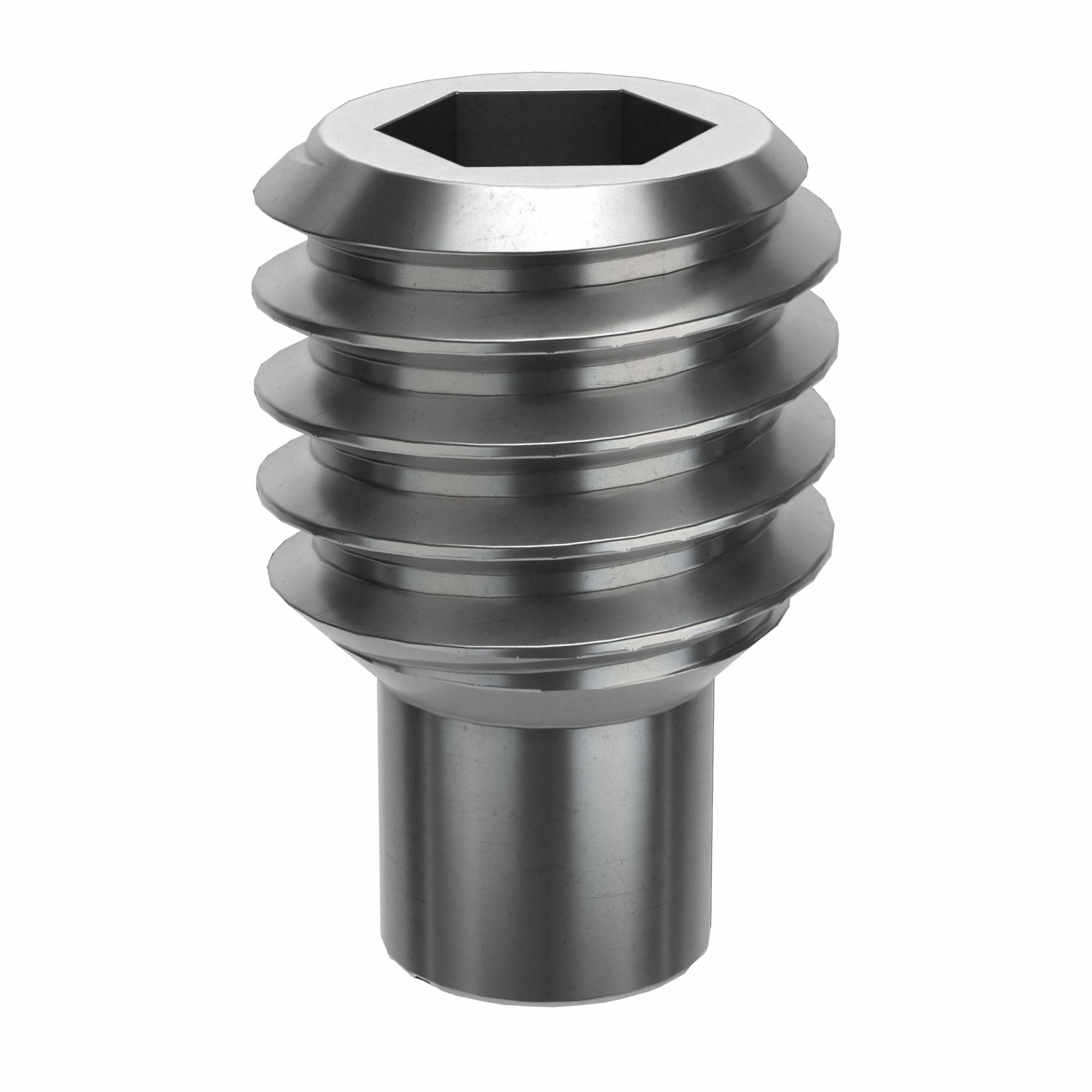 Socket Set Screw: M4x0.7 Thread Size, 6 mm Overall Lg, Dog pt, Stainless Steel, Plain, 100 PK