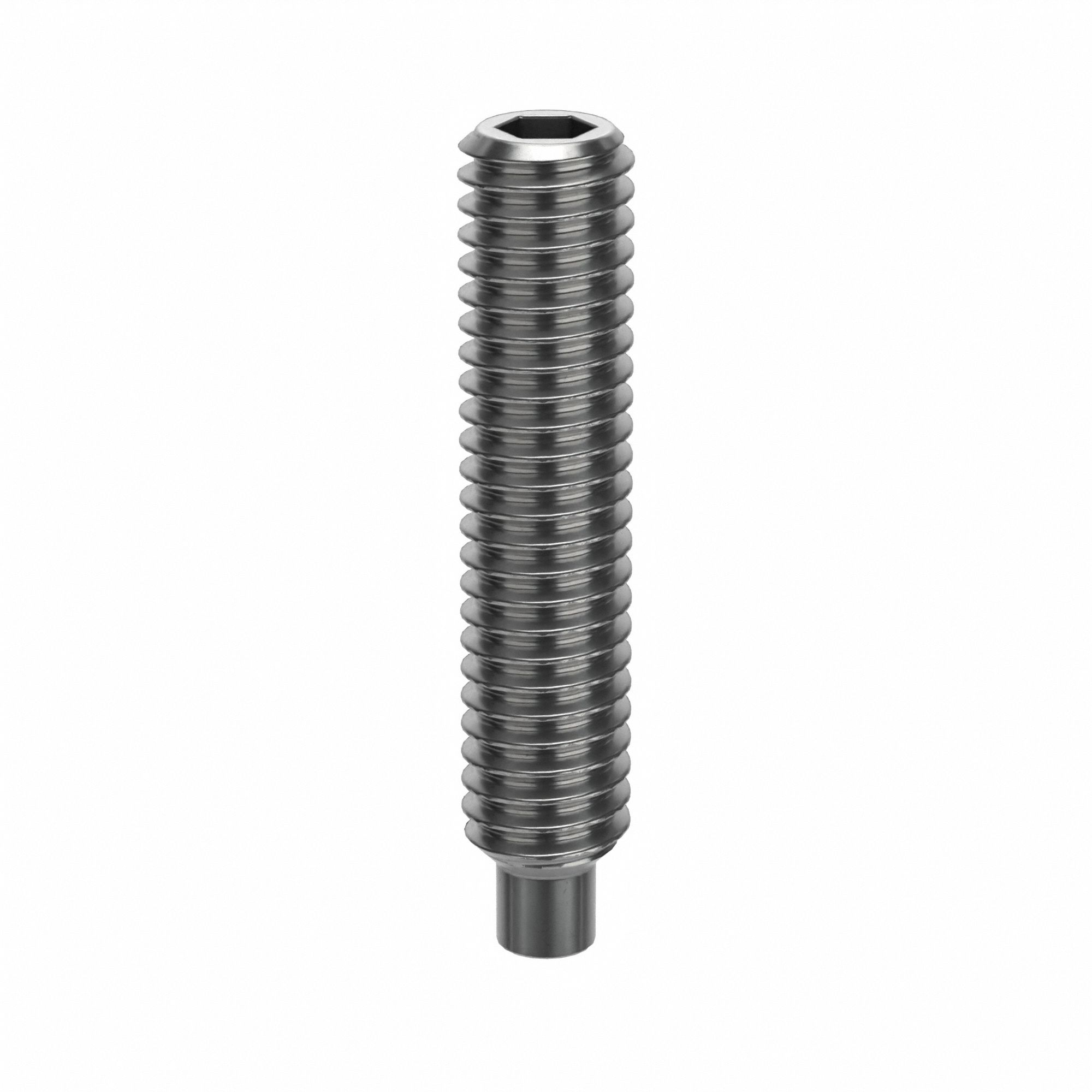 Socket Set Screw: M4x0.7 Thread Size, 20 mm Overall Lg, Dog pt, Stainless Steel, Plain, 100 PK