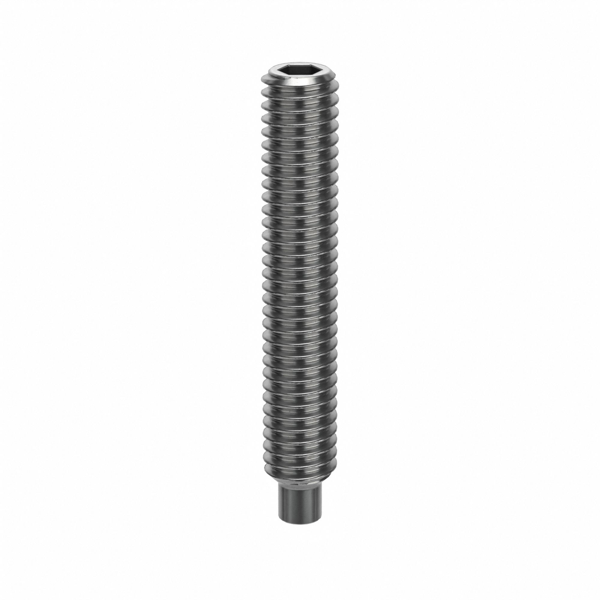 Socket Set Screw: M4x0.7 Thread Size, 25 mm Overall Lg, Dog pt, Stainless Steel, Plain, 100 PK