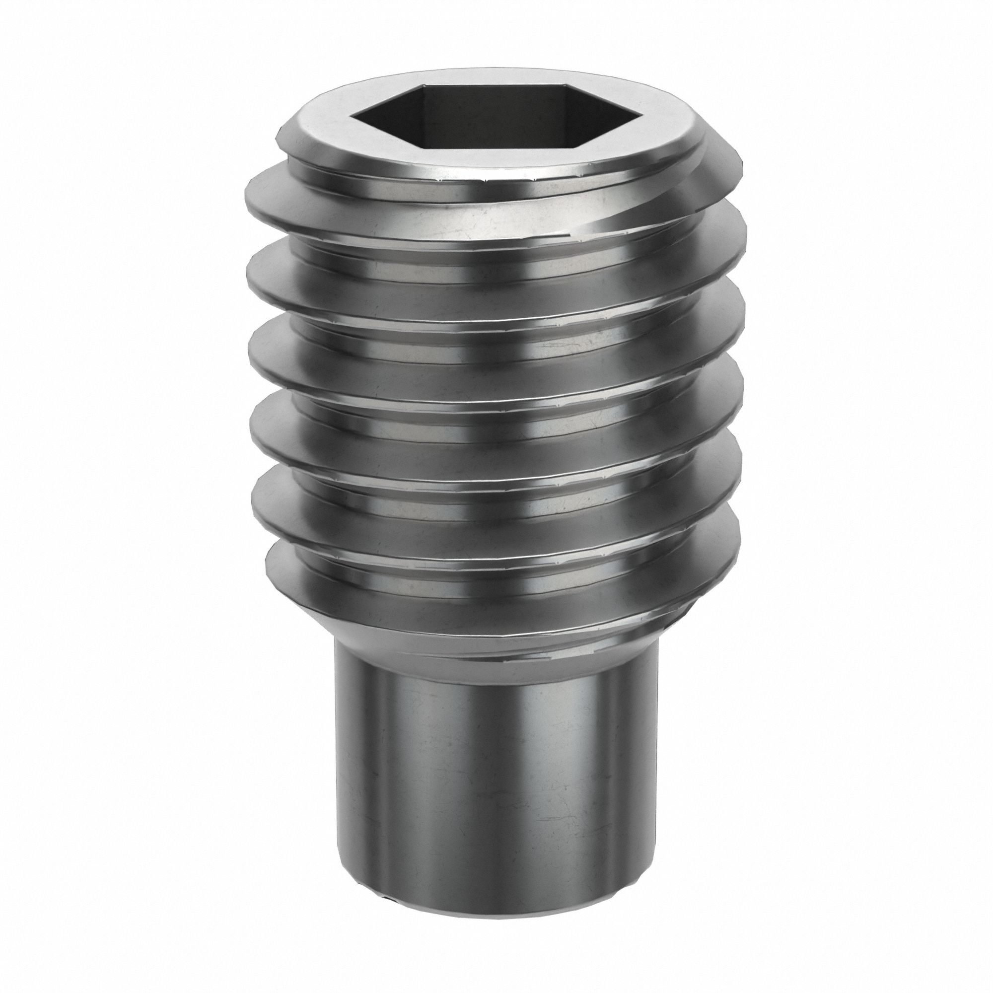 Socket Set Screw: M5x0.8 Thread Size, 8 mm Overall Lg, Dog pt, Stainless Steel, Plain, 100 PK