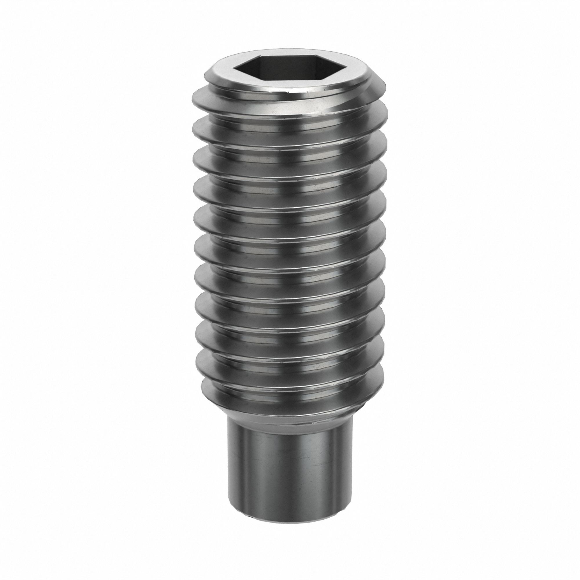 Socket Set Screw: M5x0.8 Thread Size, 12 mm Overall Lg, Dog pt, Stainless Steel, Plain, 100 PK