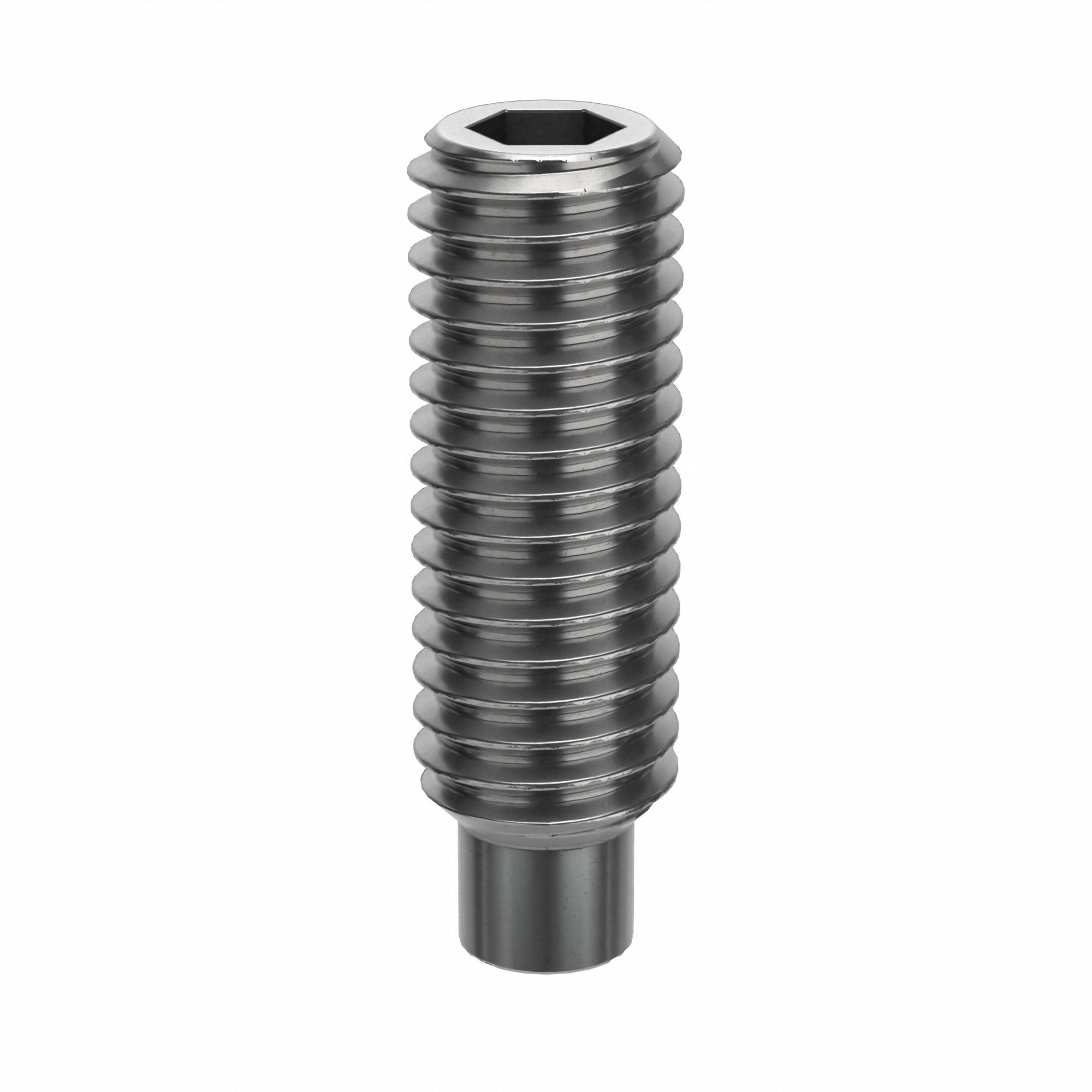Socket Set Screw: M5x0.8 Thread Size, 16 mm Overall Lg, Dog pt, Stainless Steel, Plain, 100 PK