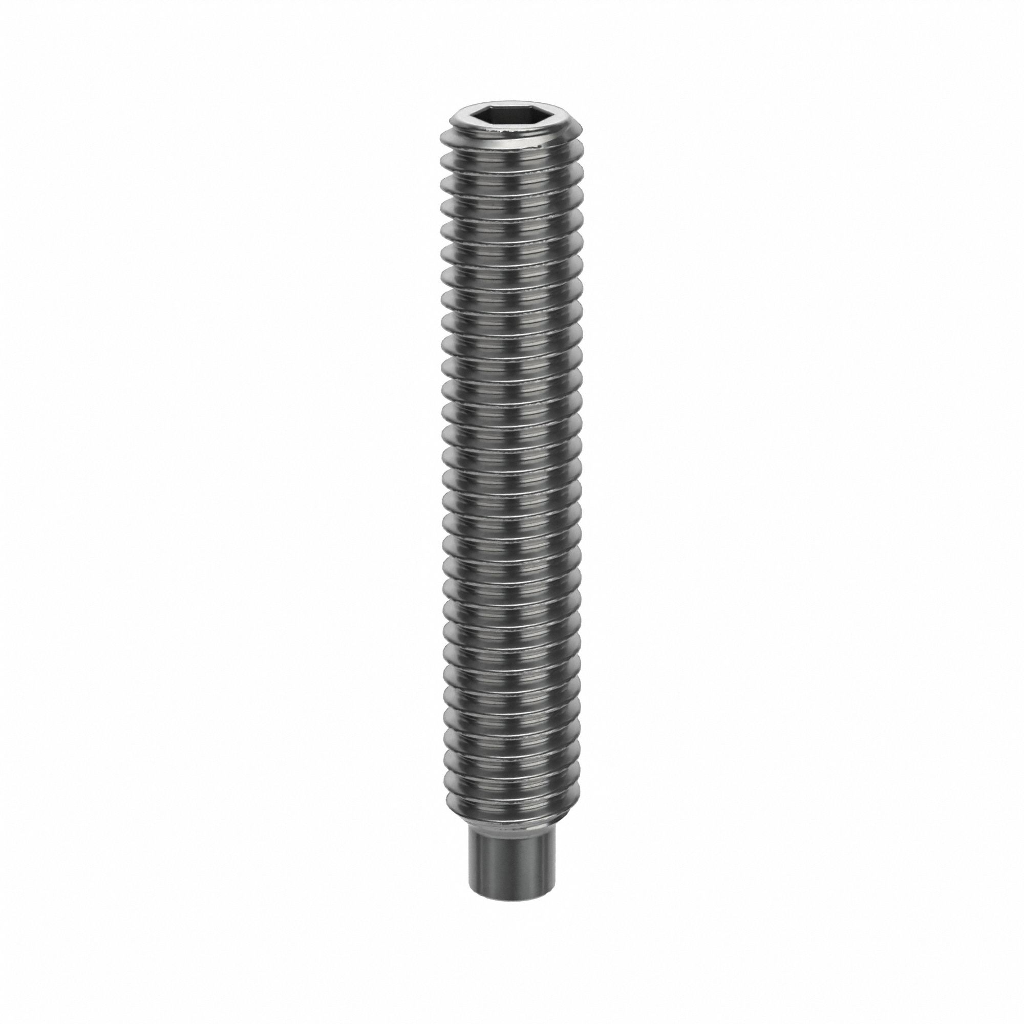 Socket Set Screw: M6x1 Thread Size, 35 mm Overall Lg, Dog pt, Stainless Steel, Plain, Socket, 100 PK