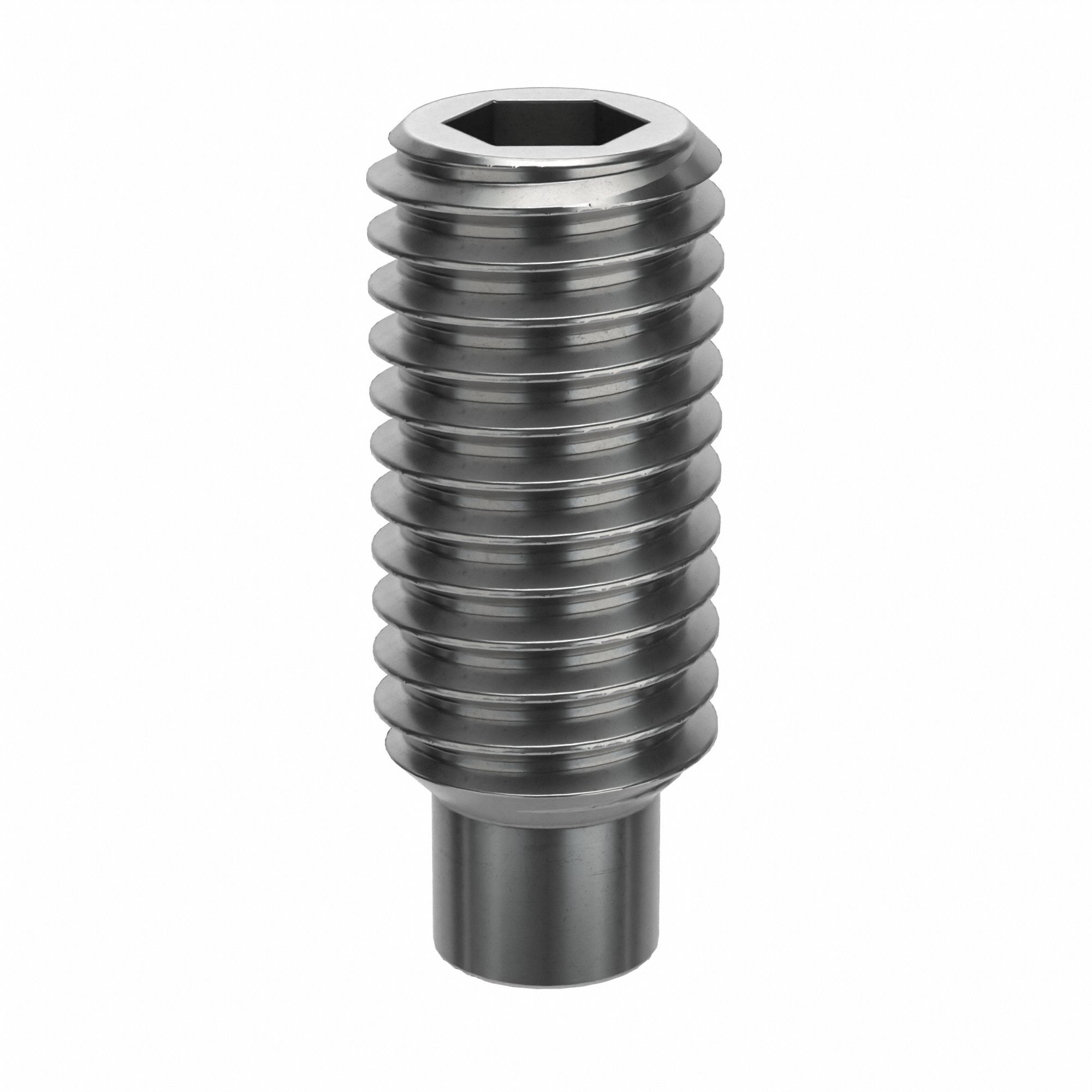 Socket Set Screw: M8x1.25 Thread Size, 20 mm Overall Lg, Dog pt, Stainless Steel, Plain, 100 PK