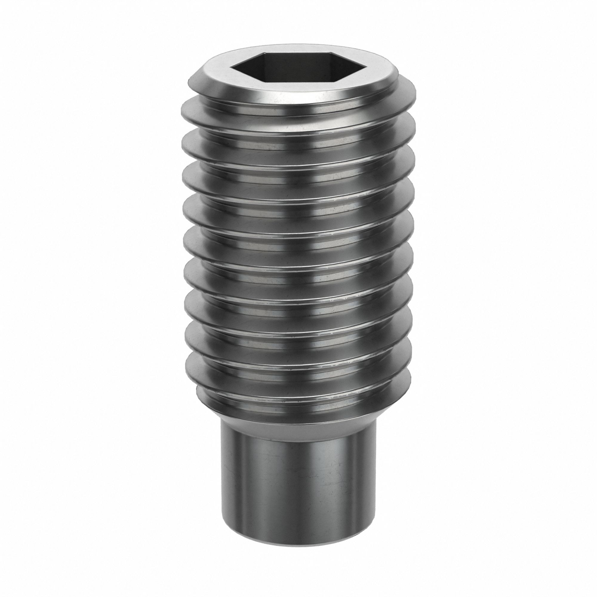 Socket Set Screw: M12x1.75 Thread Size, 25 mm Overall Lg, Dog pt, Stainless Steel, Plain, 50 PK