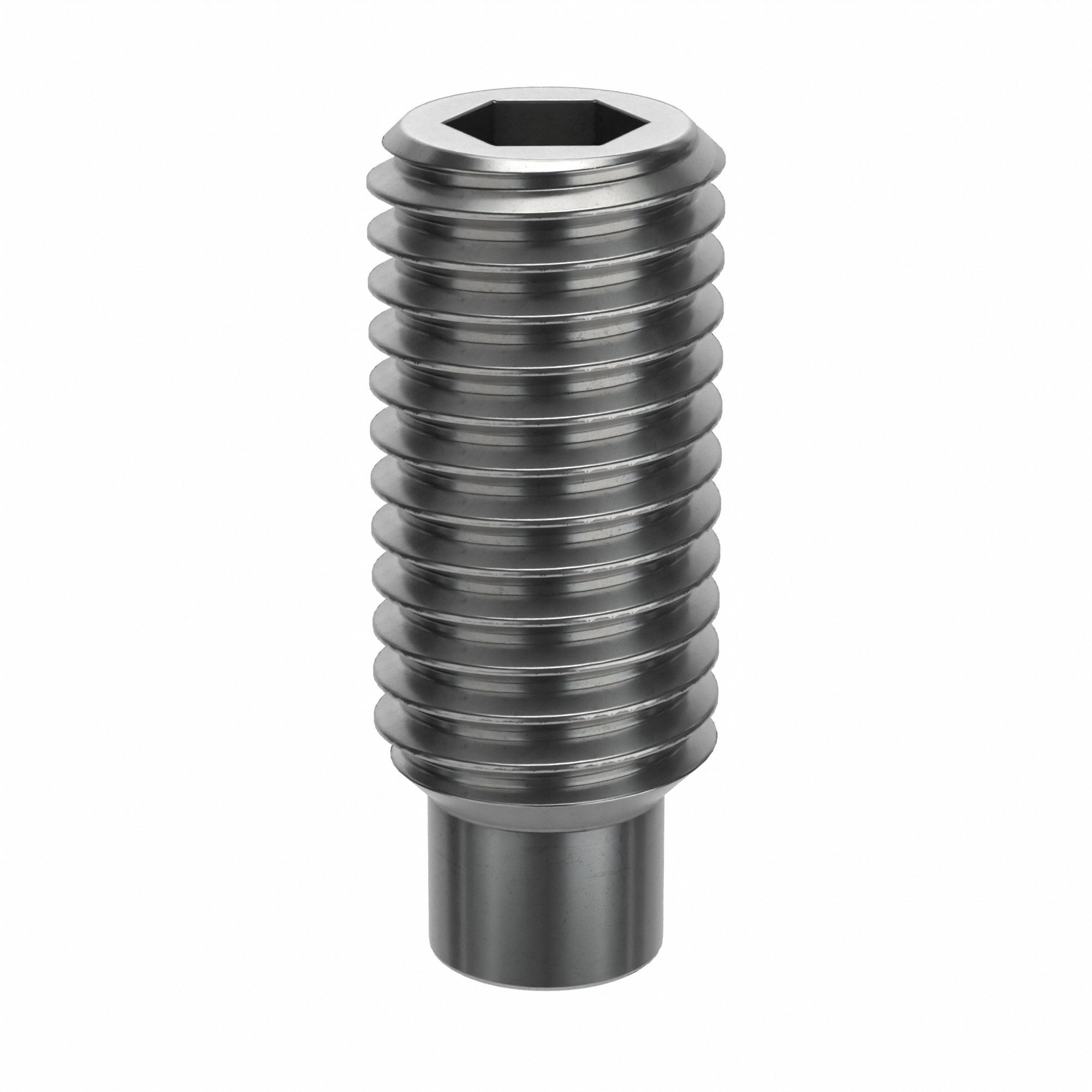 Socket Set Screw: M12x1.75 Thread Size, 30 mm Overall Lg, Dog pt, Stainless Steel, Plain, 50 PK