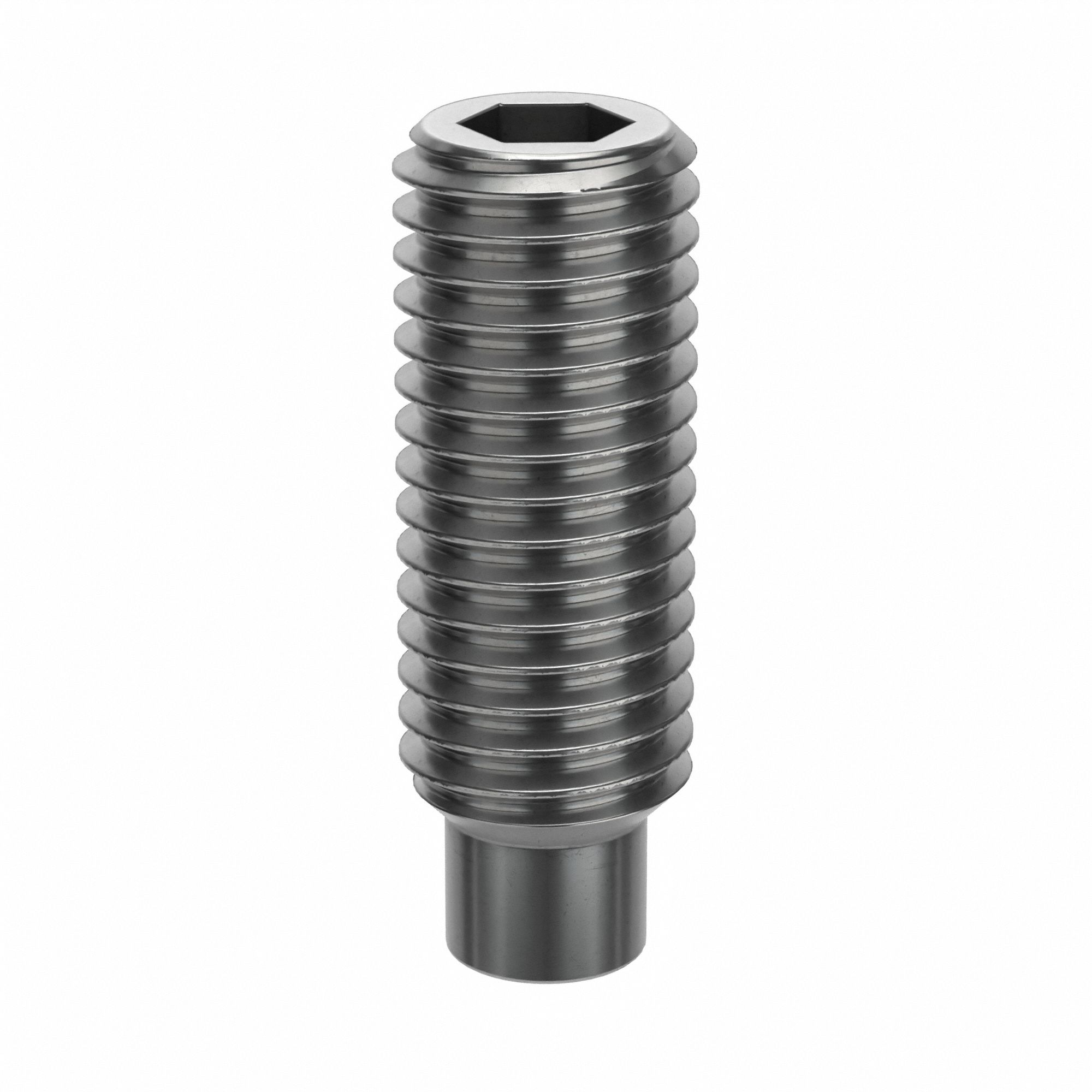 Socket Set Screw: M12x1.75 Thread Size, 35 mm Overall Lg, Dog pt, Stainless Steel, Plain, 50 PK
