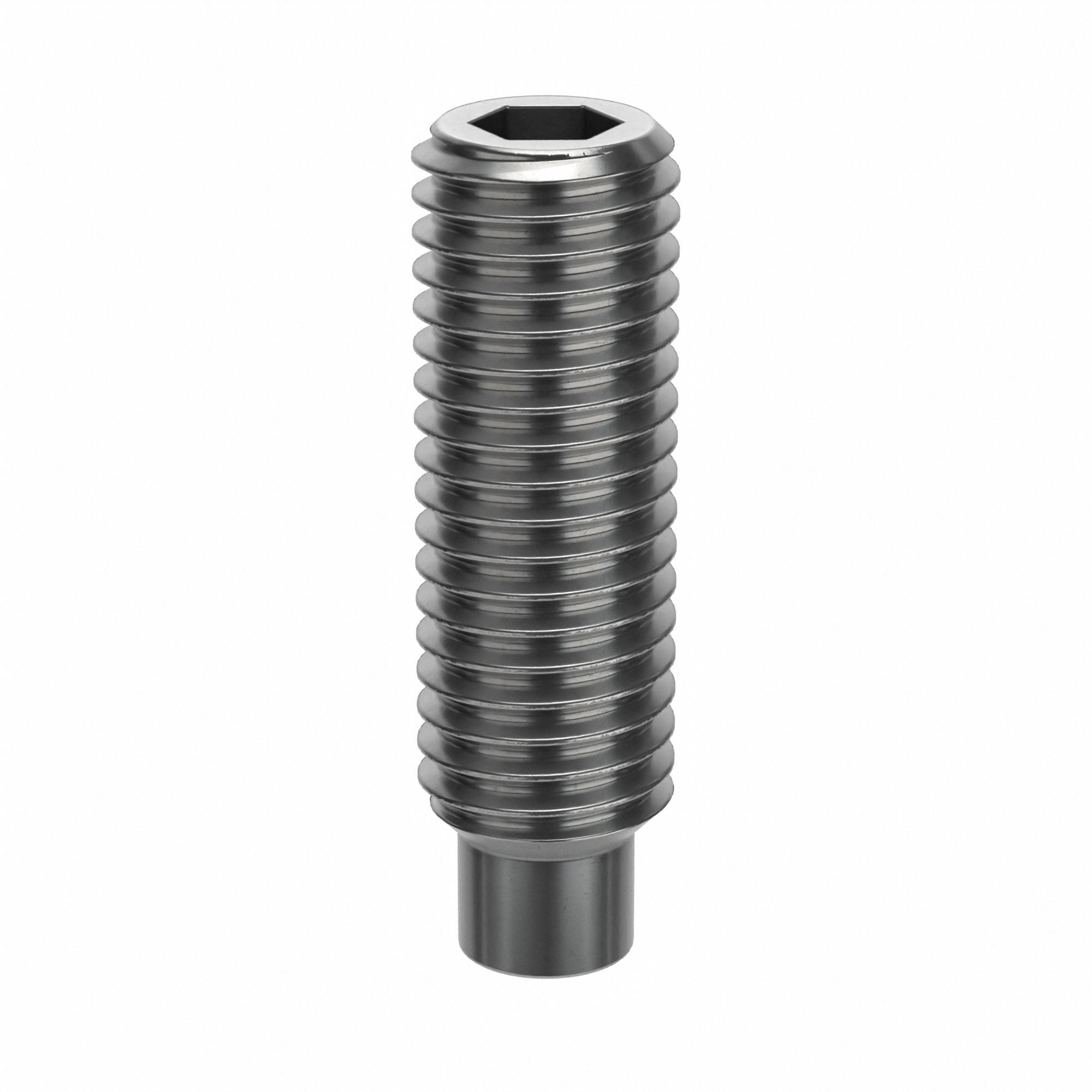 Socket Set Screw: M12x1.75 Thread Size, 40 mm Overall Lg, Dog pt, Stainless Steel, Plain, 50 PK