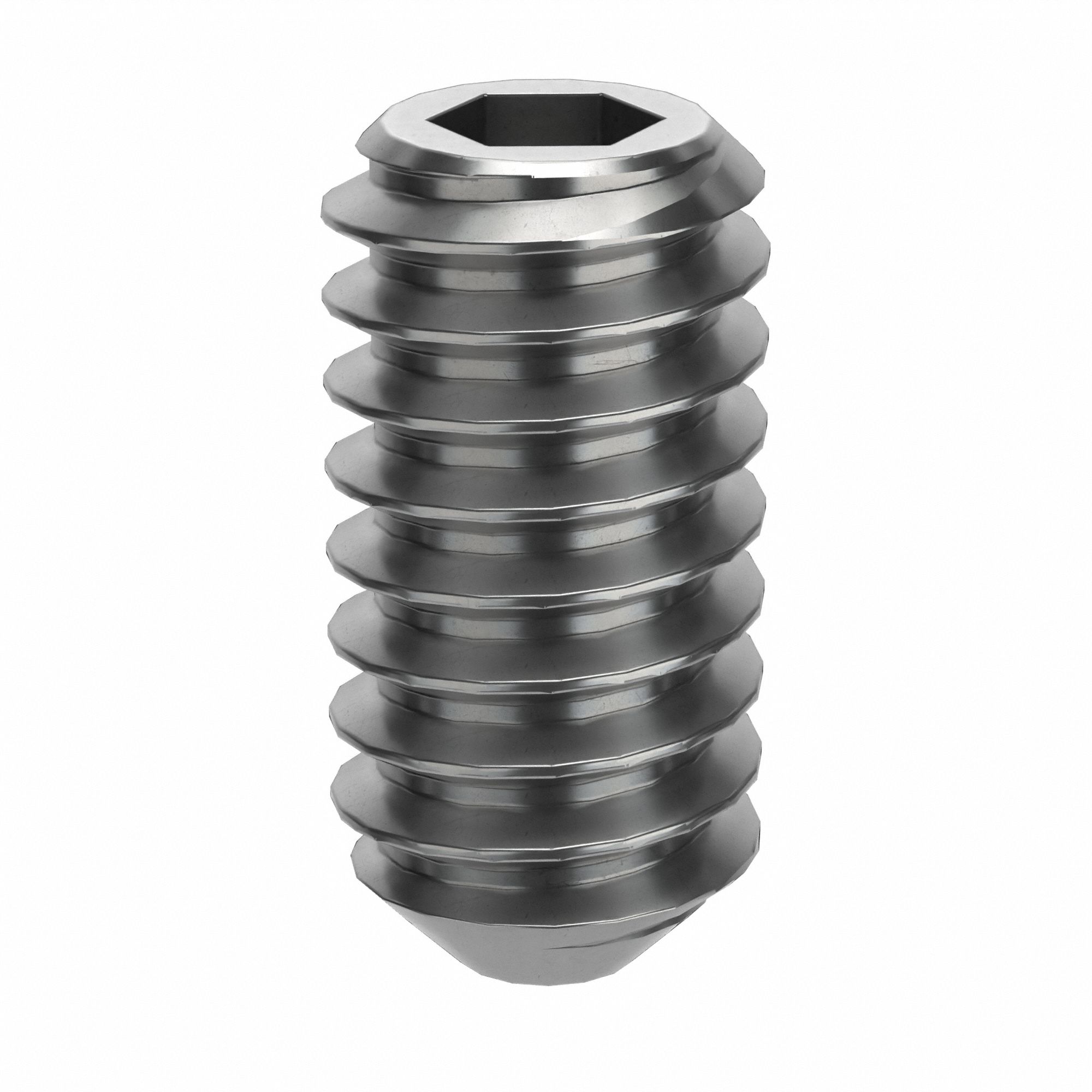Socket Set Screw: M2x0.4 Thread Size, 4 mm Overall Lg, Flat pt, Stainless Steel, Plain, 100 PK